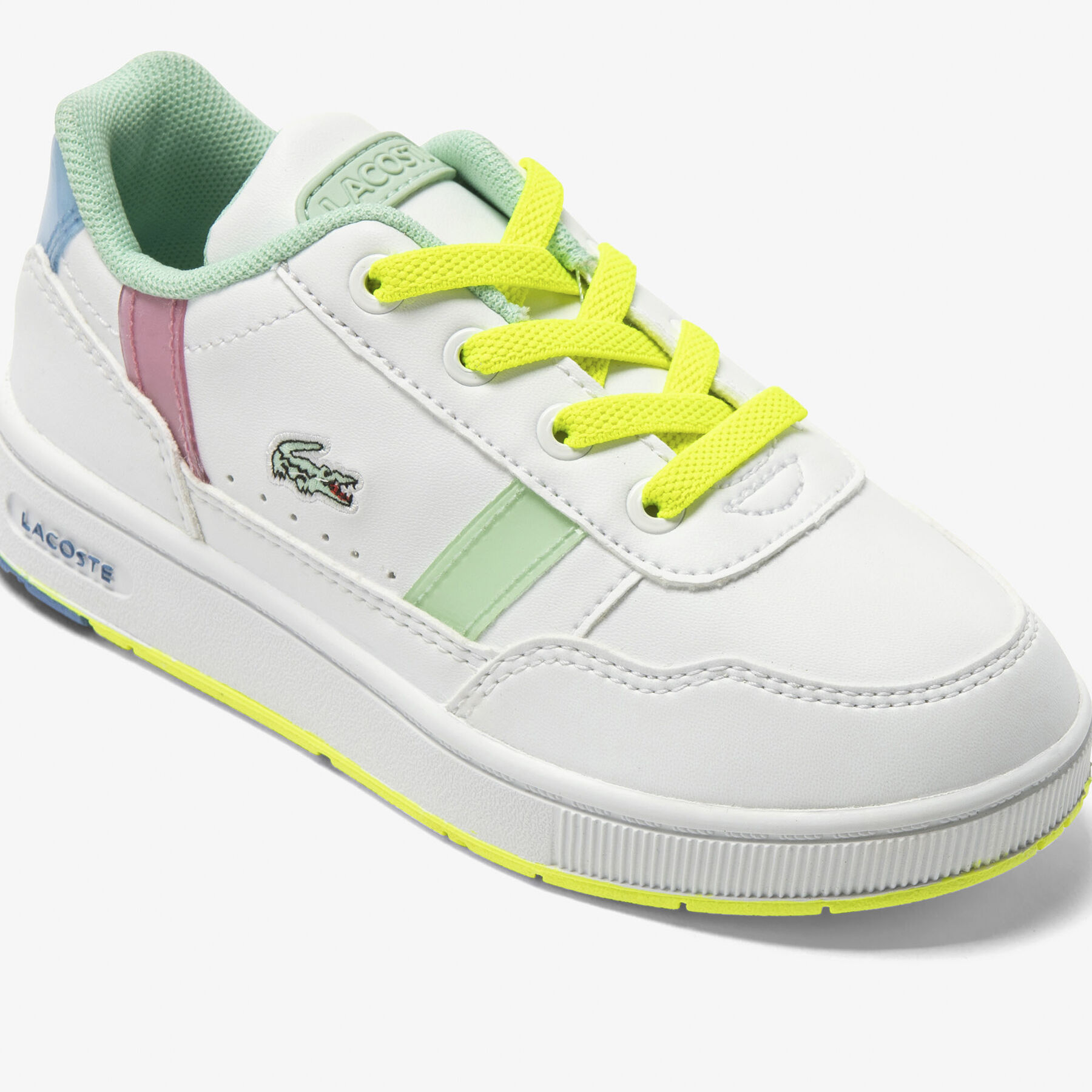 infants  lacoste t clip synthetic colour pop trainers