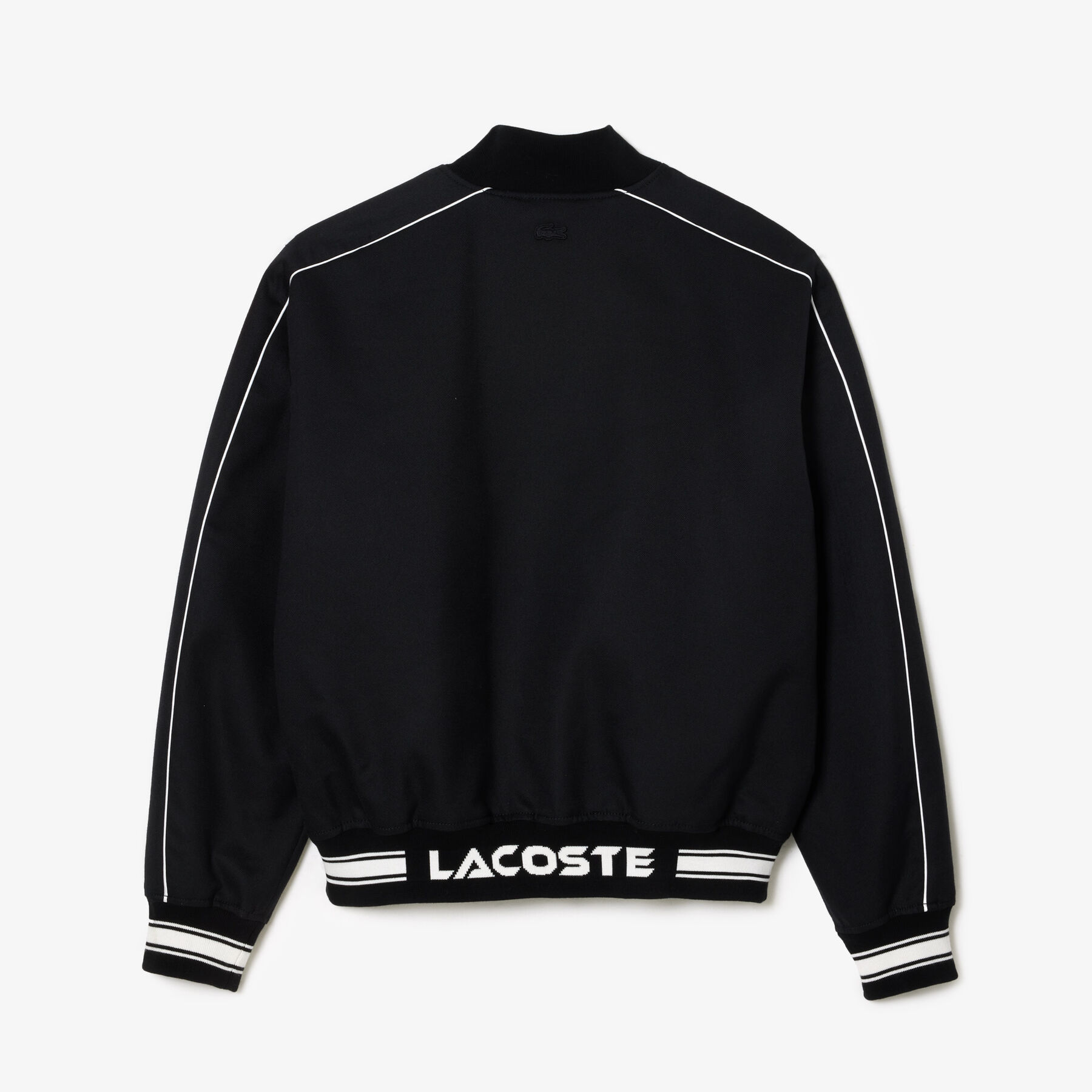 Embroidered Cotton Twill Teddy Jacket لاكوست embroidered cotton twill teddy jacket