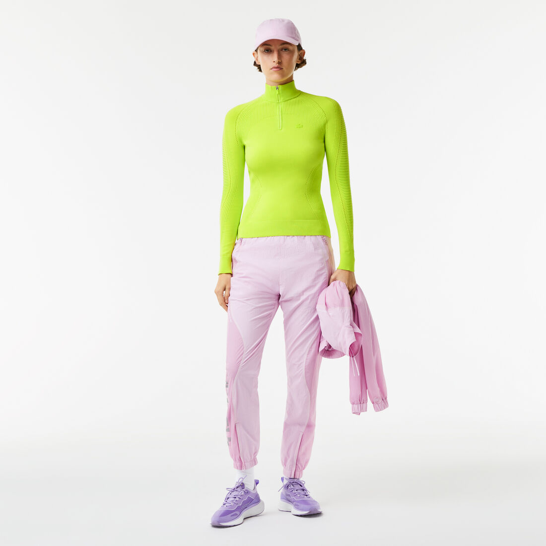 سترة لاكوست صوف بسحّاب على الرقبة للنساء سترة لاكوست صوف بسحّاب على الرقبة للنساء