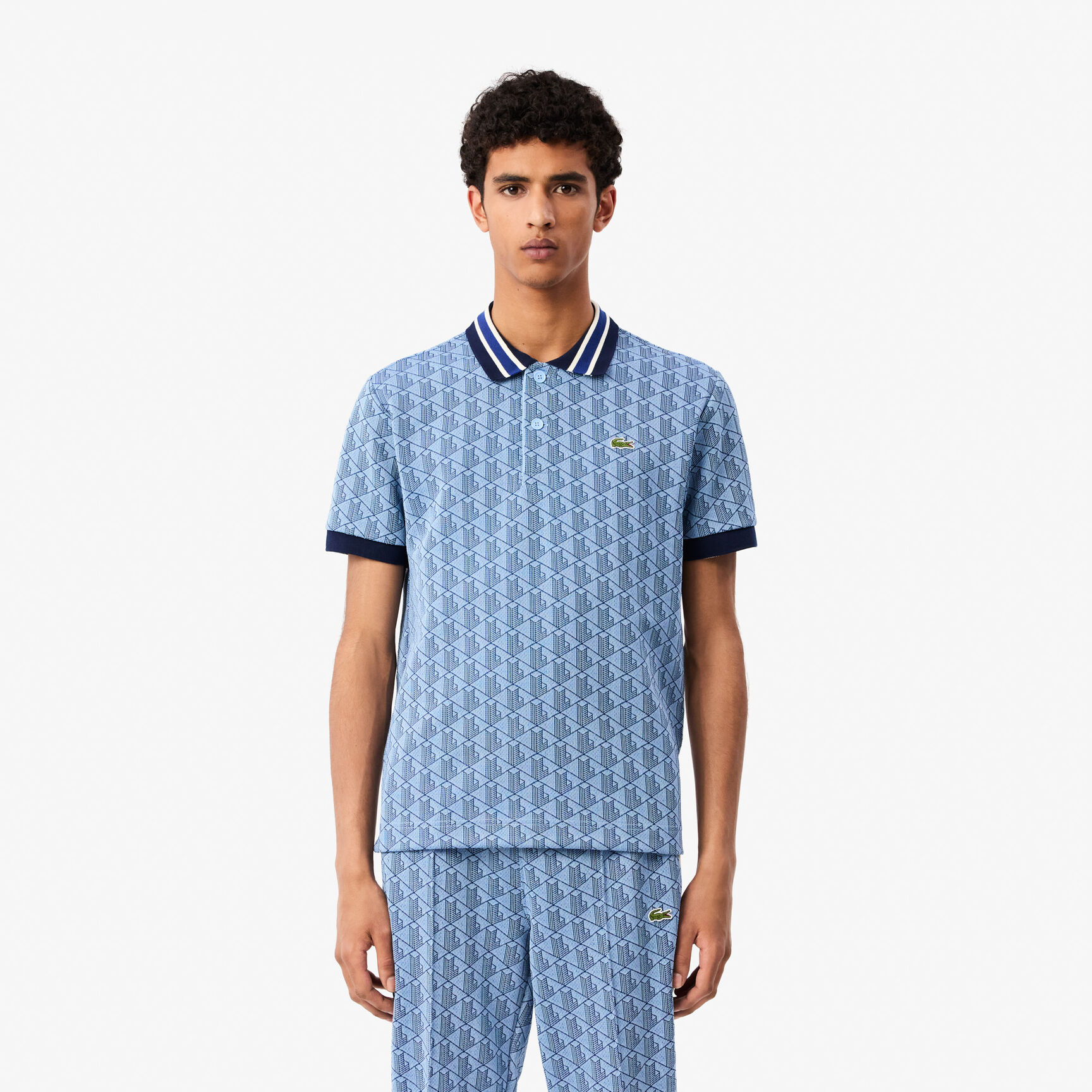 Contrast Collar Monogram Polo Shirt - DH1417-00-I8K