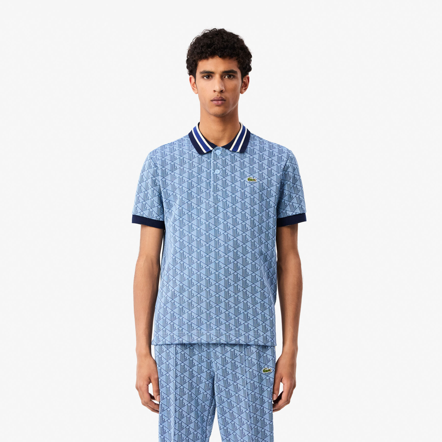 Contrast Collar Monogram Polo Shirt - DH1417-00-I8K