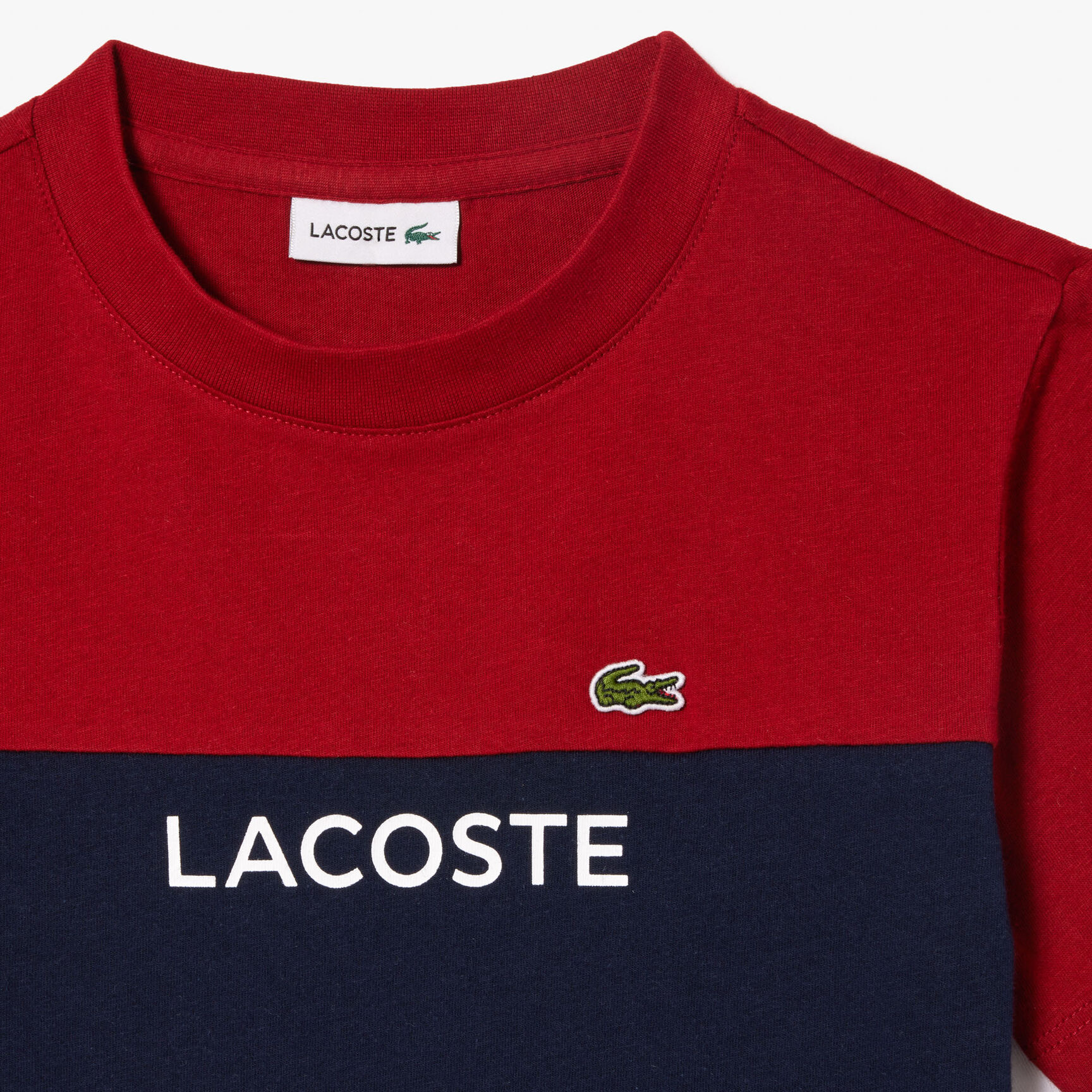 تيشيرت لاكوست مقسم بألوان قطن جيرسيه عضوي للأطفال Kids' Lacoste Colourblock Organic Cotton Jersey T-shirt - TJ5289-00-IQF