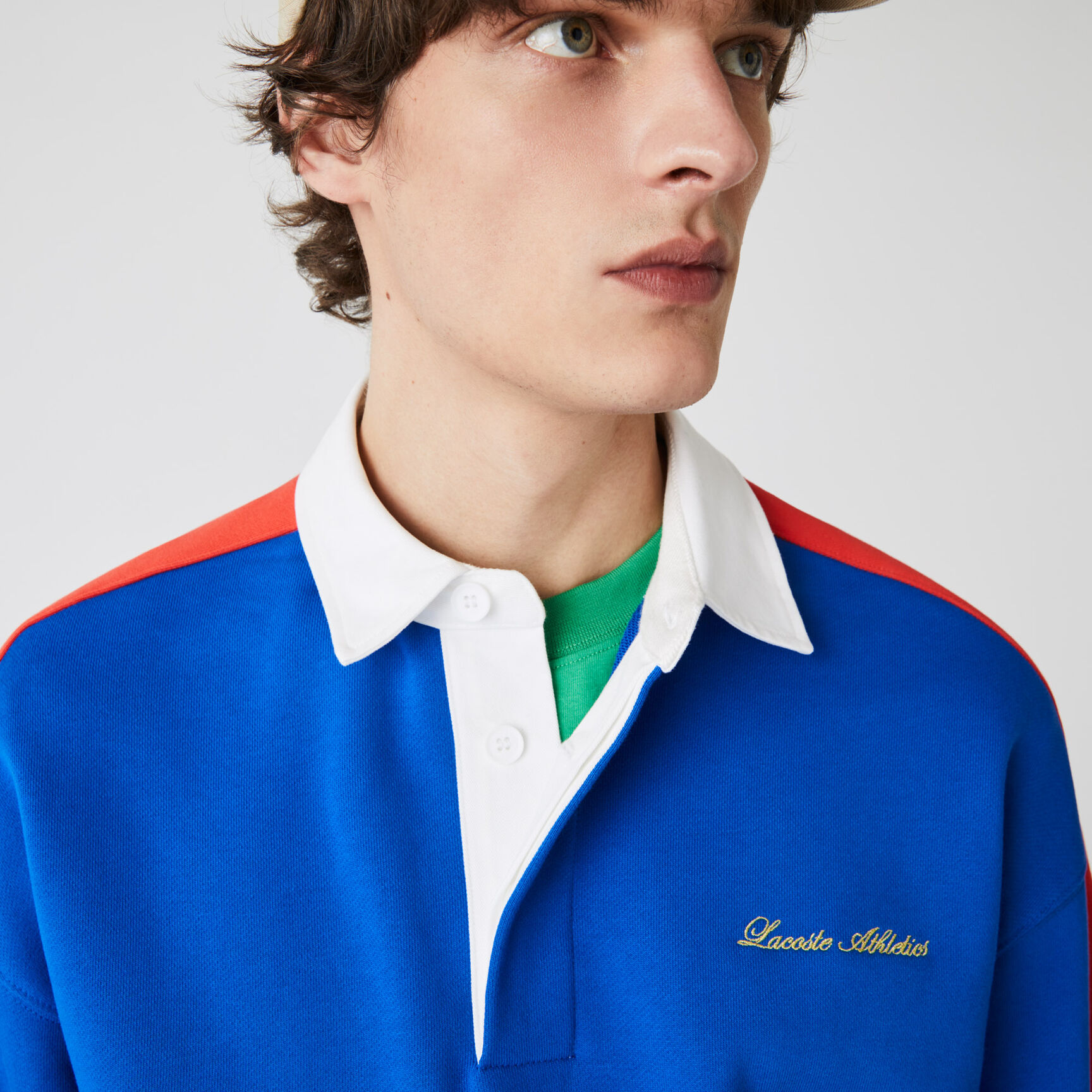 سويت شيرت بولو صوف مع كتل لونية مجموعة Lacoste LIVE للرجال سويت شيرت بولو صوف مع كتل لونية مجموعة Lacoste LIVE للرجال