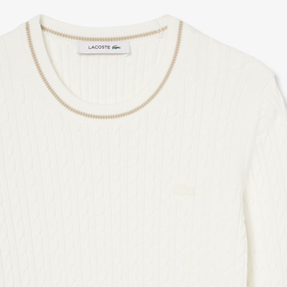 Stripe Accent Cable Knit Sweater Stripe Accent Cable Knit Sweater - AF3241-00-70V