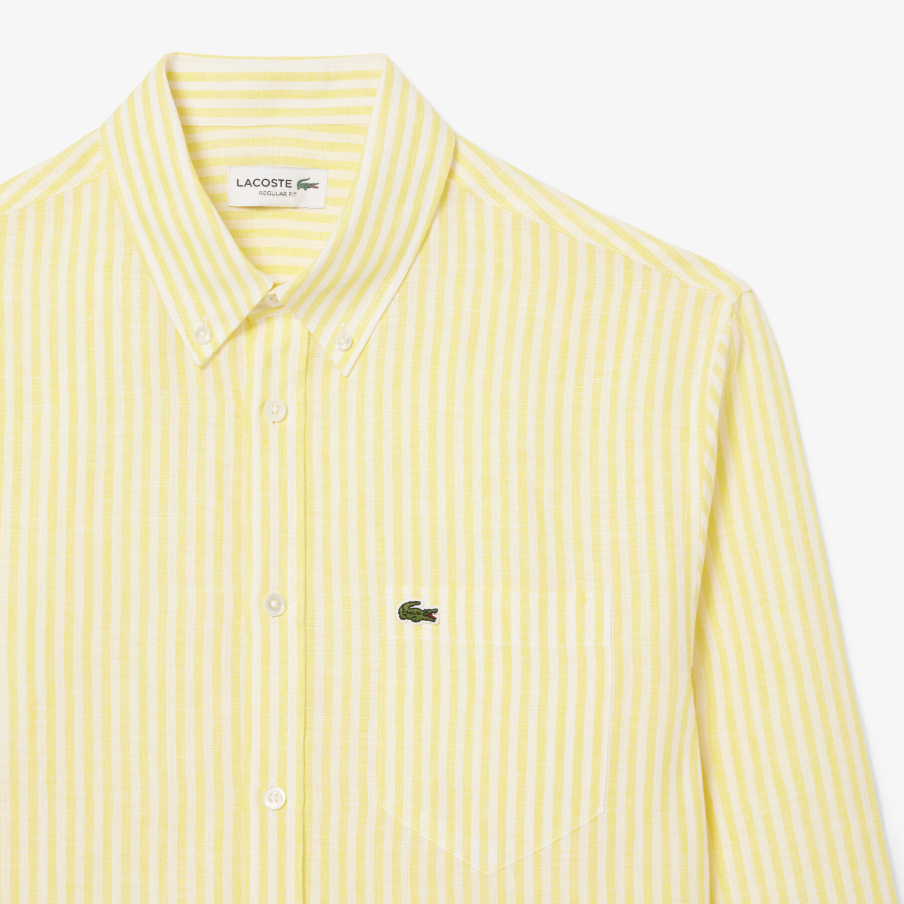 Regular Fit Striped Linen Shirt lacoste regular fit striped linen shirt