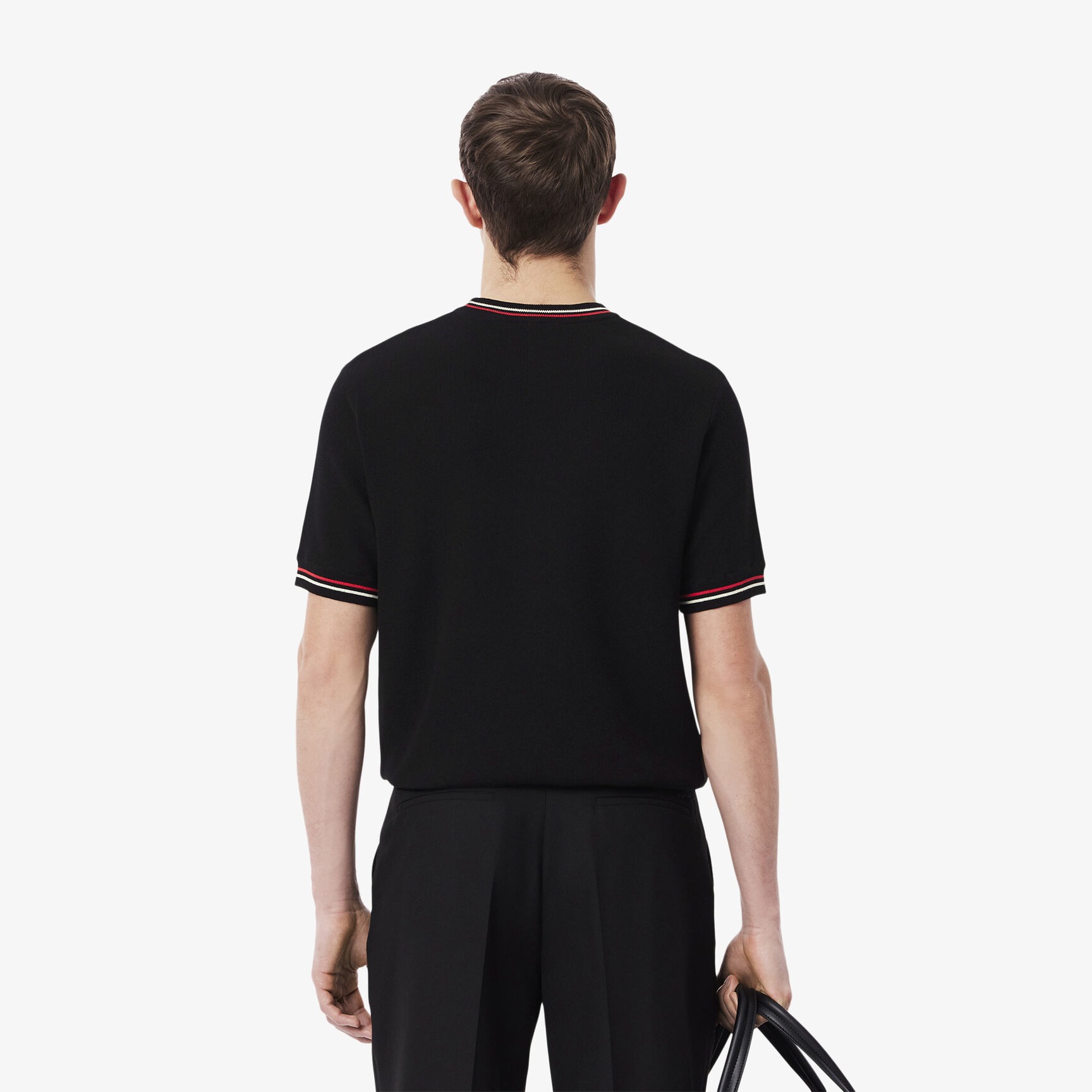 تي شيرت مخطط كلاسيكي بقصّة كلاسيكية Classic Fit Stripe Detail Knit T-Shirt - AH9301-00-DVI