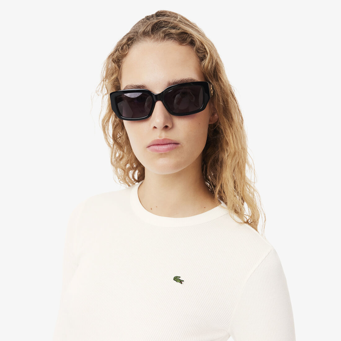 تي شيرت قطن مضلع بأكمام طويلة Long Sleeved Ribbed Cotton T-shirt - TF1692-00-70V