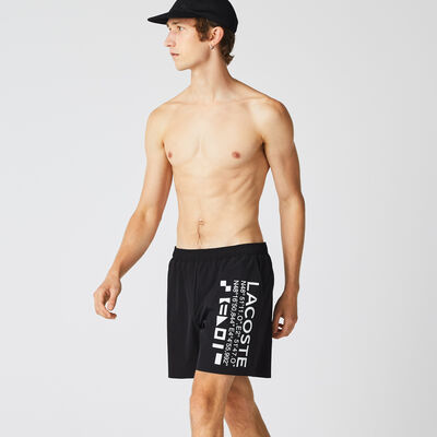 Men's Lacoste Nautical Print Taffeta Swimming Shorts