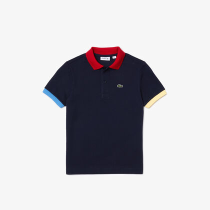 Boys' Lacoste Coloured Details Cotton Piqué Polo Shirt