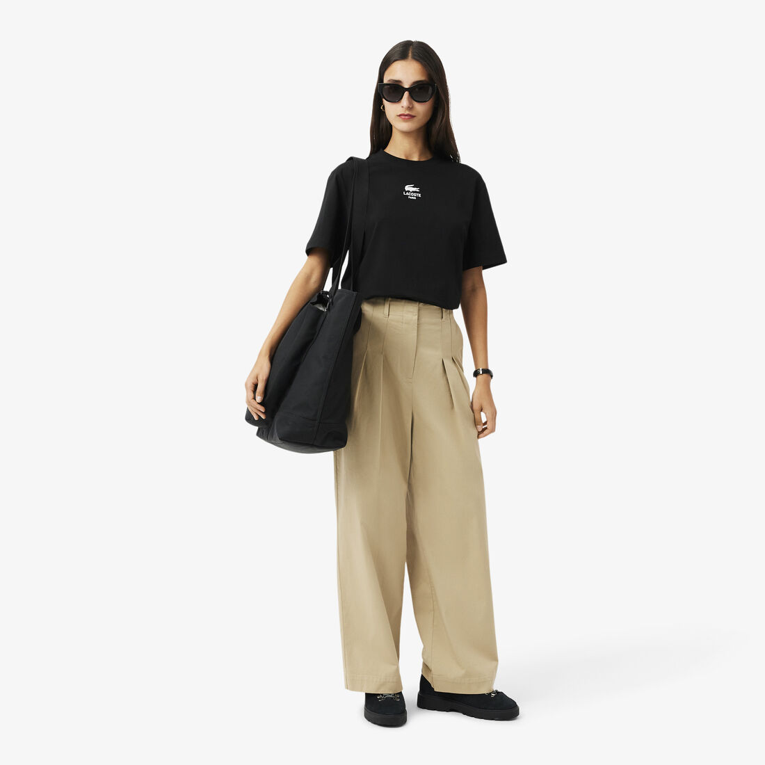 تي شيرت قطني بطبعة مميزة Signature Print Cotton T-shirt - TH2739-00-031