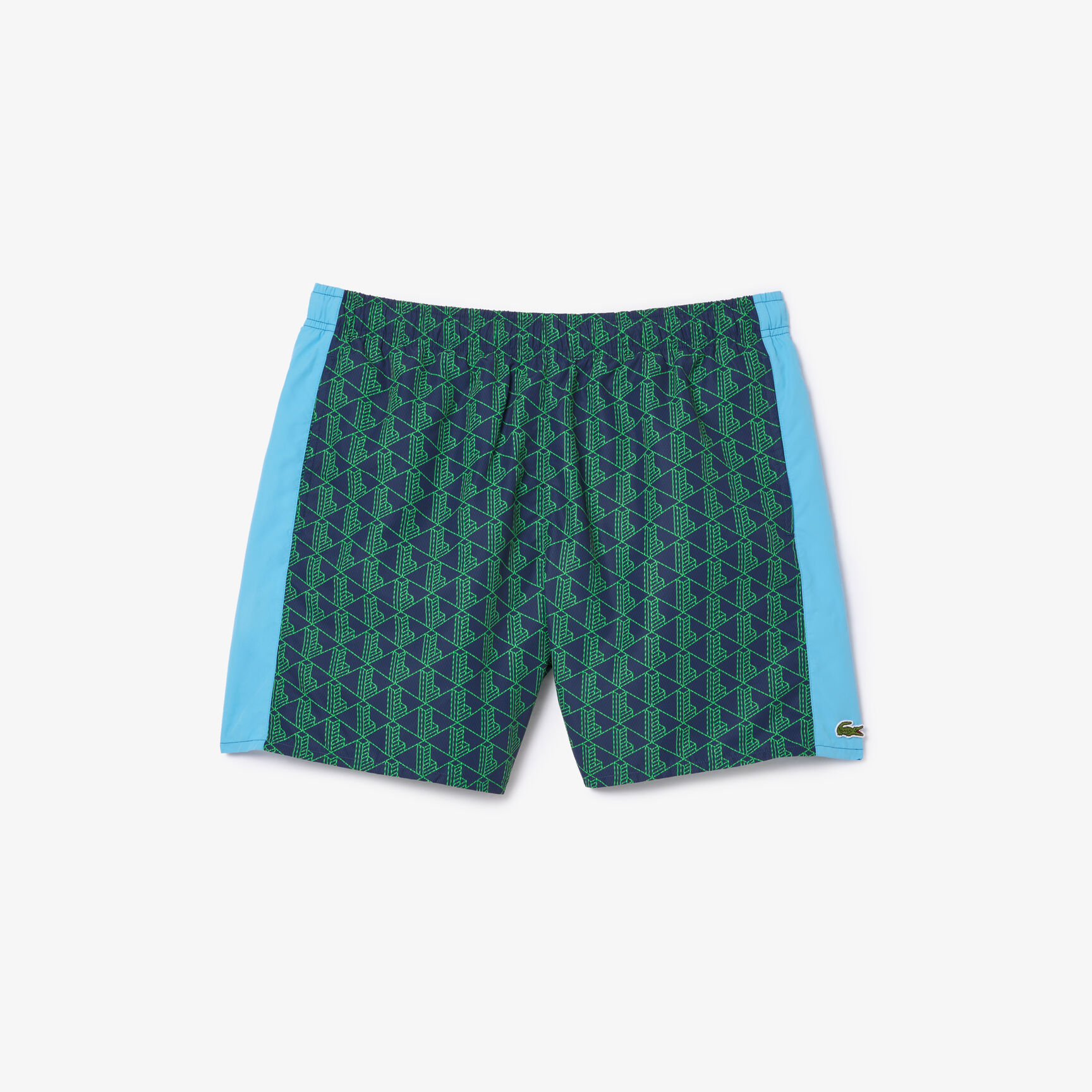 Lacoste Mid Length Monogram Print Swim Trunks - MH6980-00-IHA