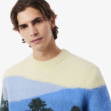 Landscape Jacquard Alpaca Wool Sweater