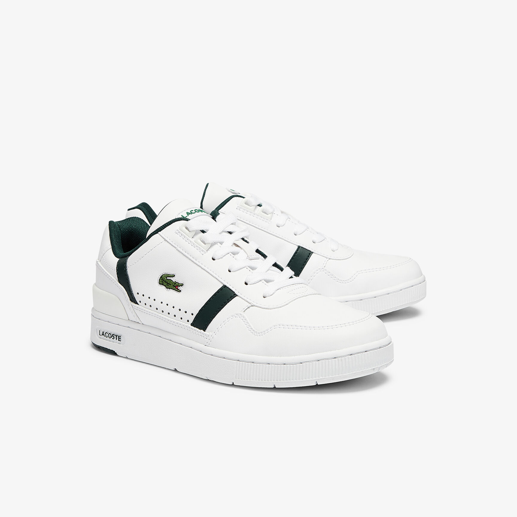 Women's T-Clip Leather and Synthetic Perforated Trainers