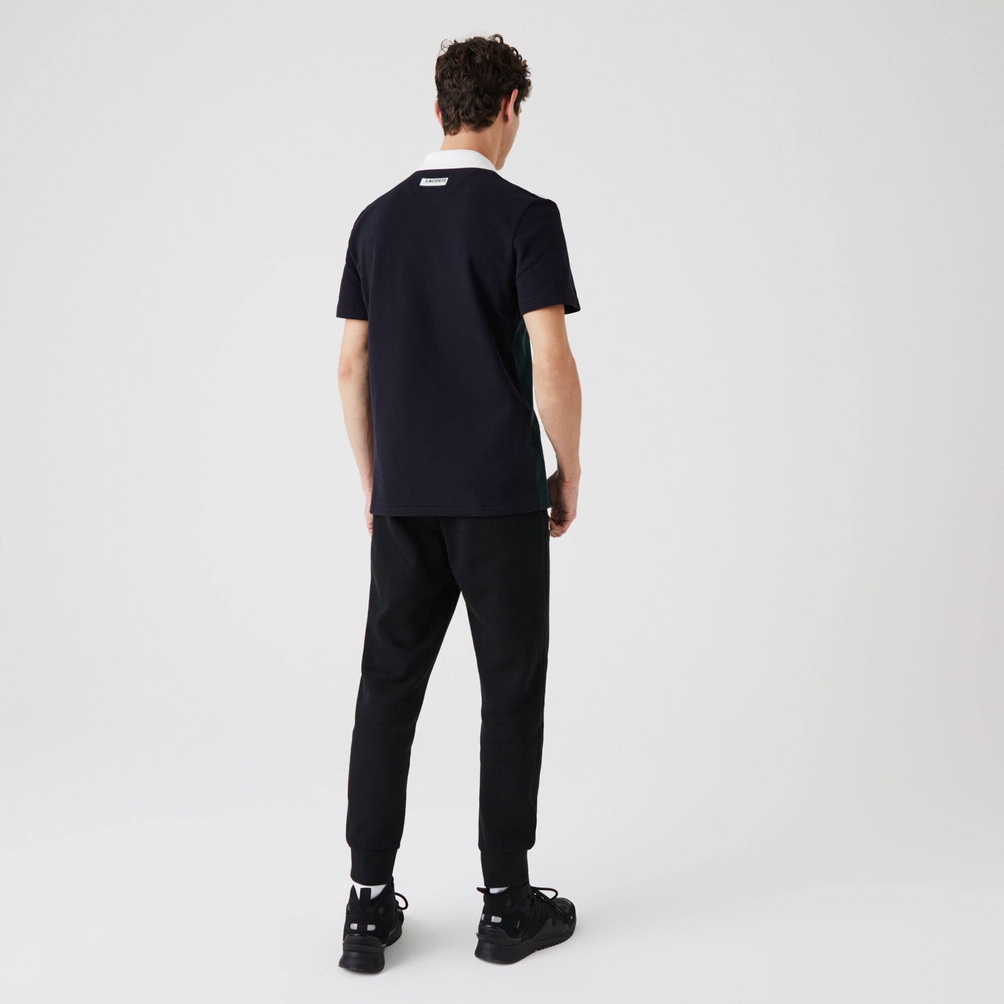 Men's Lacoste Regular Fit Geometric Colourblock Piqué Polo Shirt