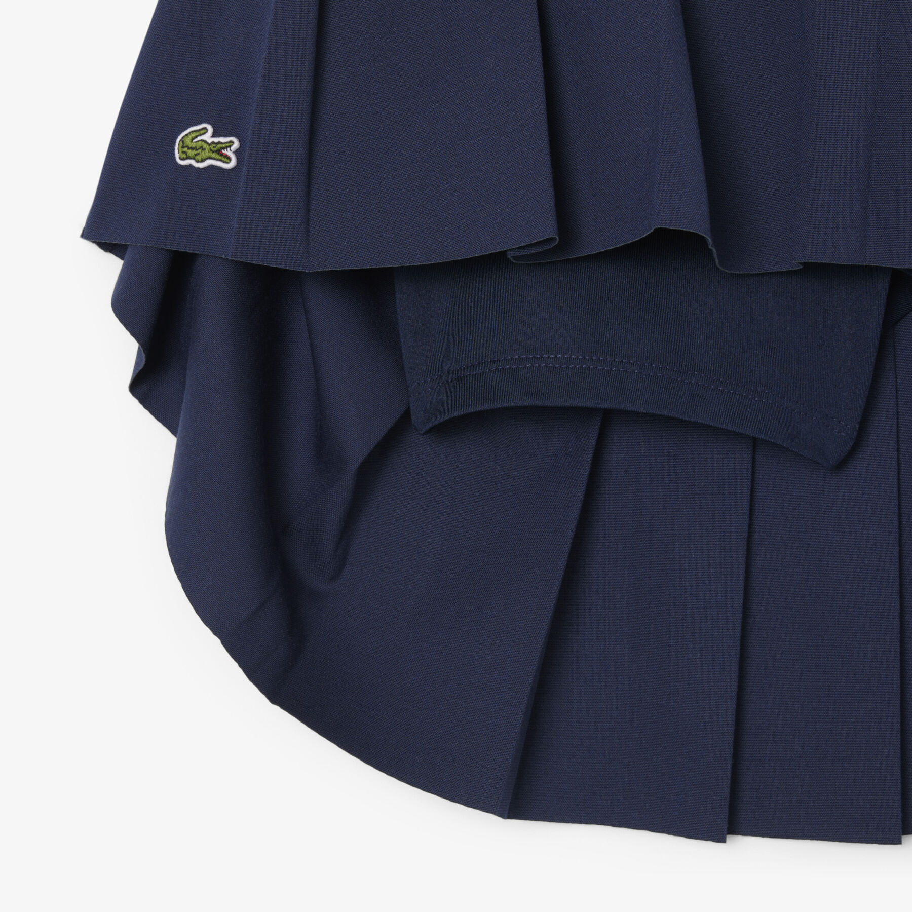 lacoste oxford cotton pleated skirt