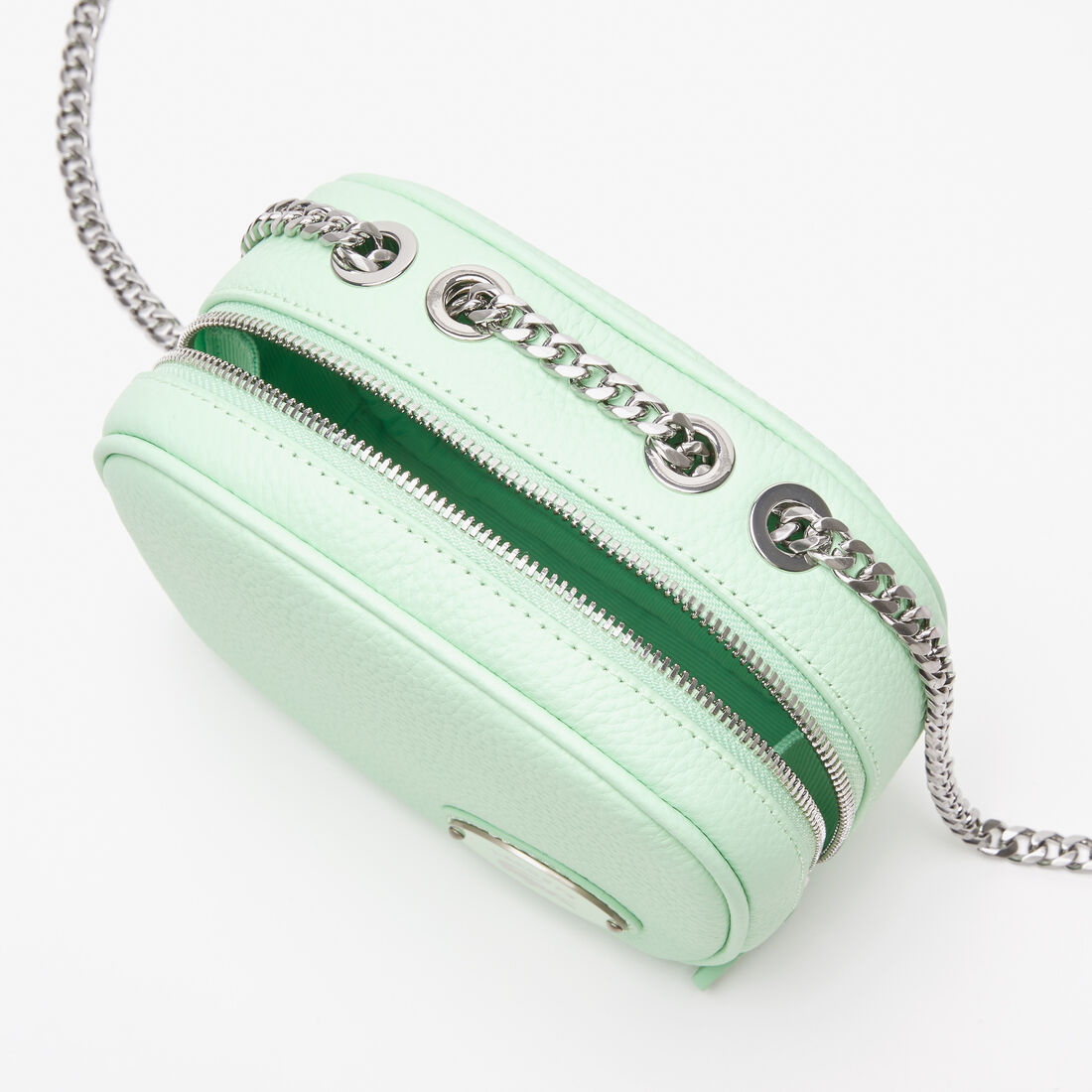 حقيبة كروس لاكوست صغيرة مربعة جلد بارز الملمس للنساء حقيبة كروس لاكوست صغيرة مربعة جلد بارز الملمس للنساء