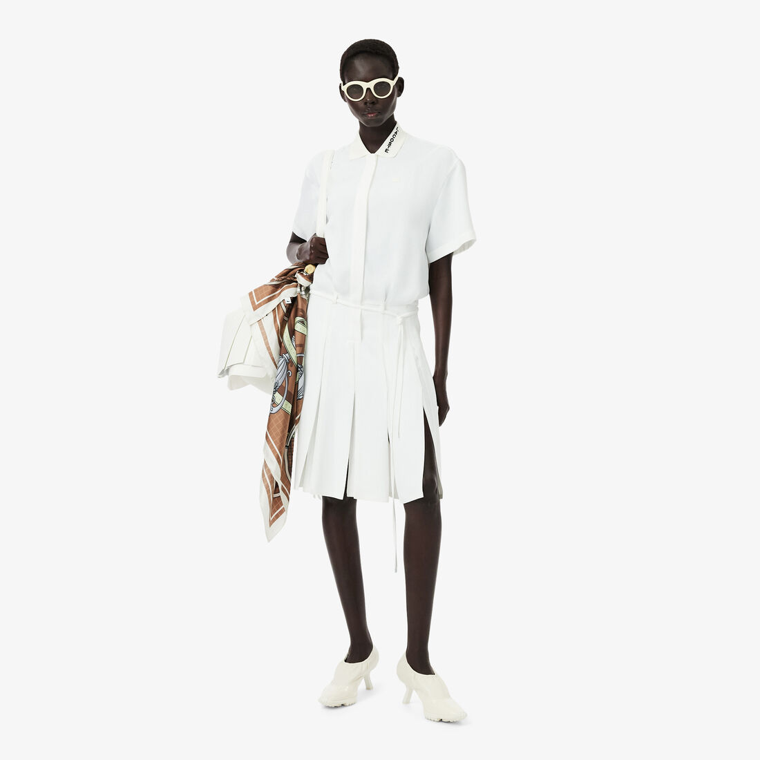 أحذية رياضية جلدية نسائية Women's Runway Leather Sneakers - 50CFA0074-18C