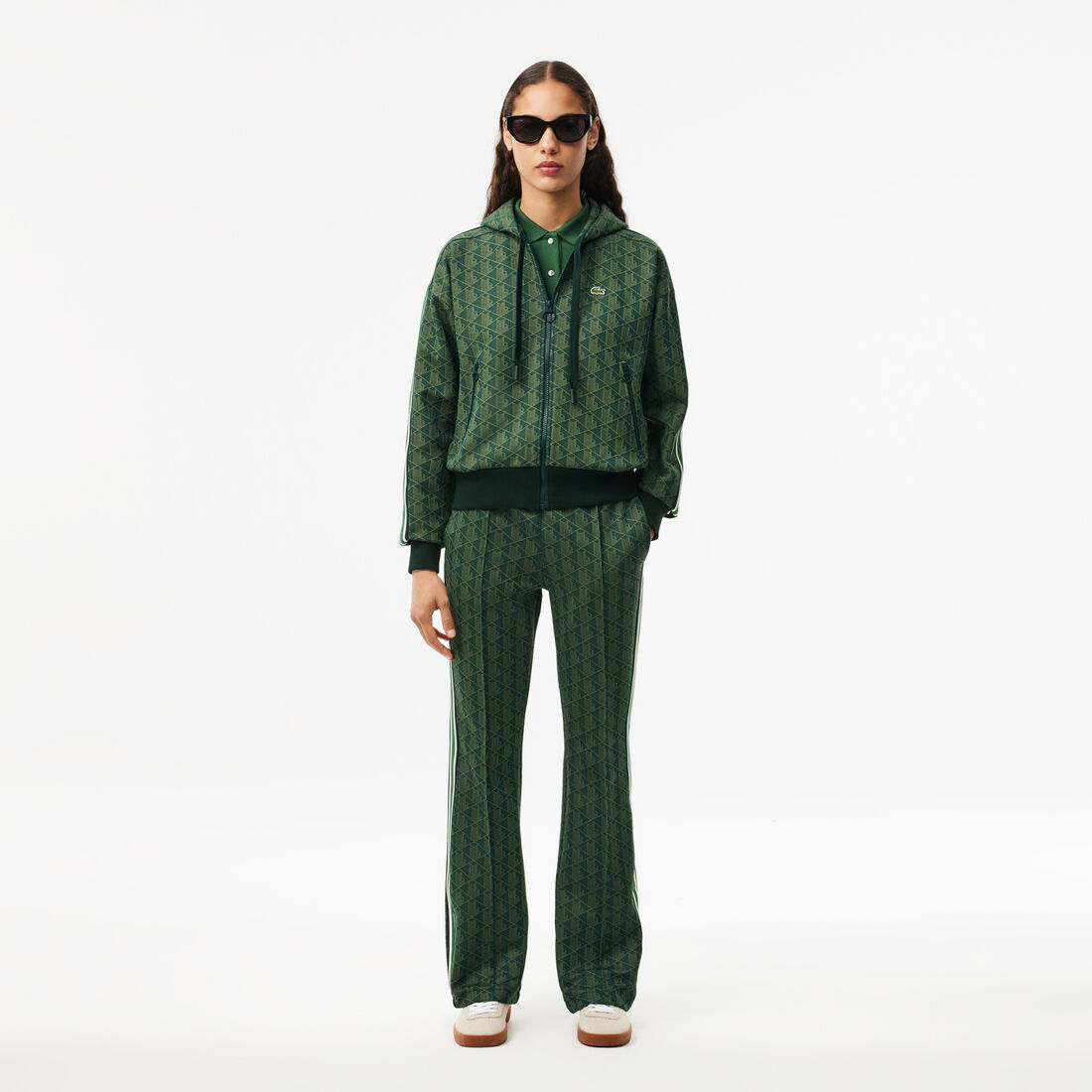 Jacquard Monogram Hoodie Monogram Jacquard Zip Front Hoodie - SF7606-00-ICL