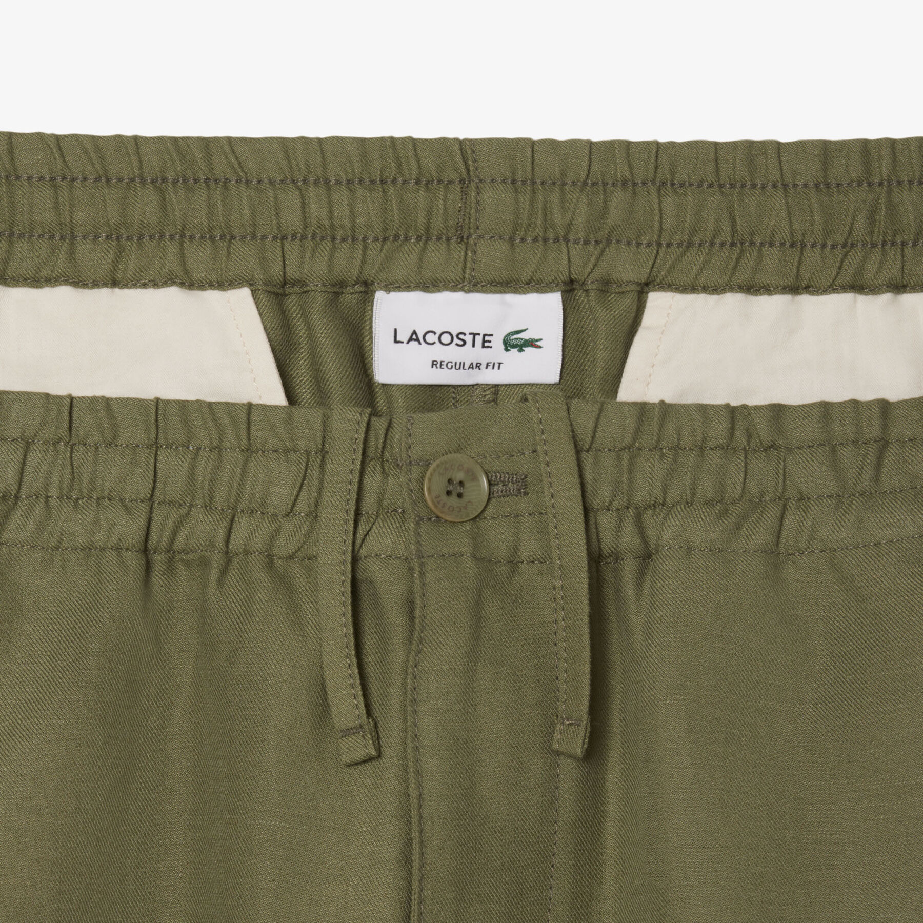 Regular Fit Linen Blend Shorts lacoste regular fit linen blend shorts