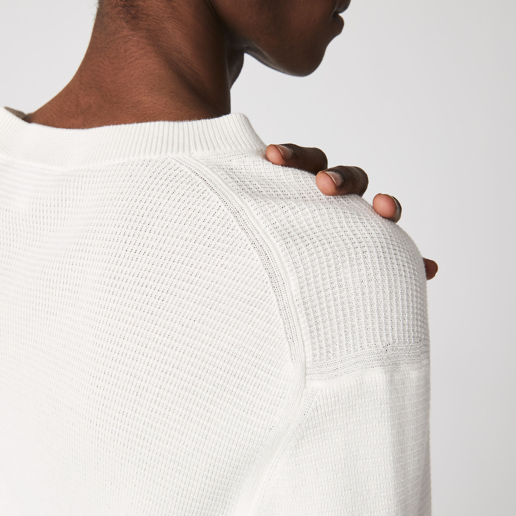 Men's Crew Neck Flecked Cotton Knit Sweater Men's Crew Neck Flecked Cotton Knit Sweater