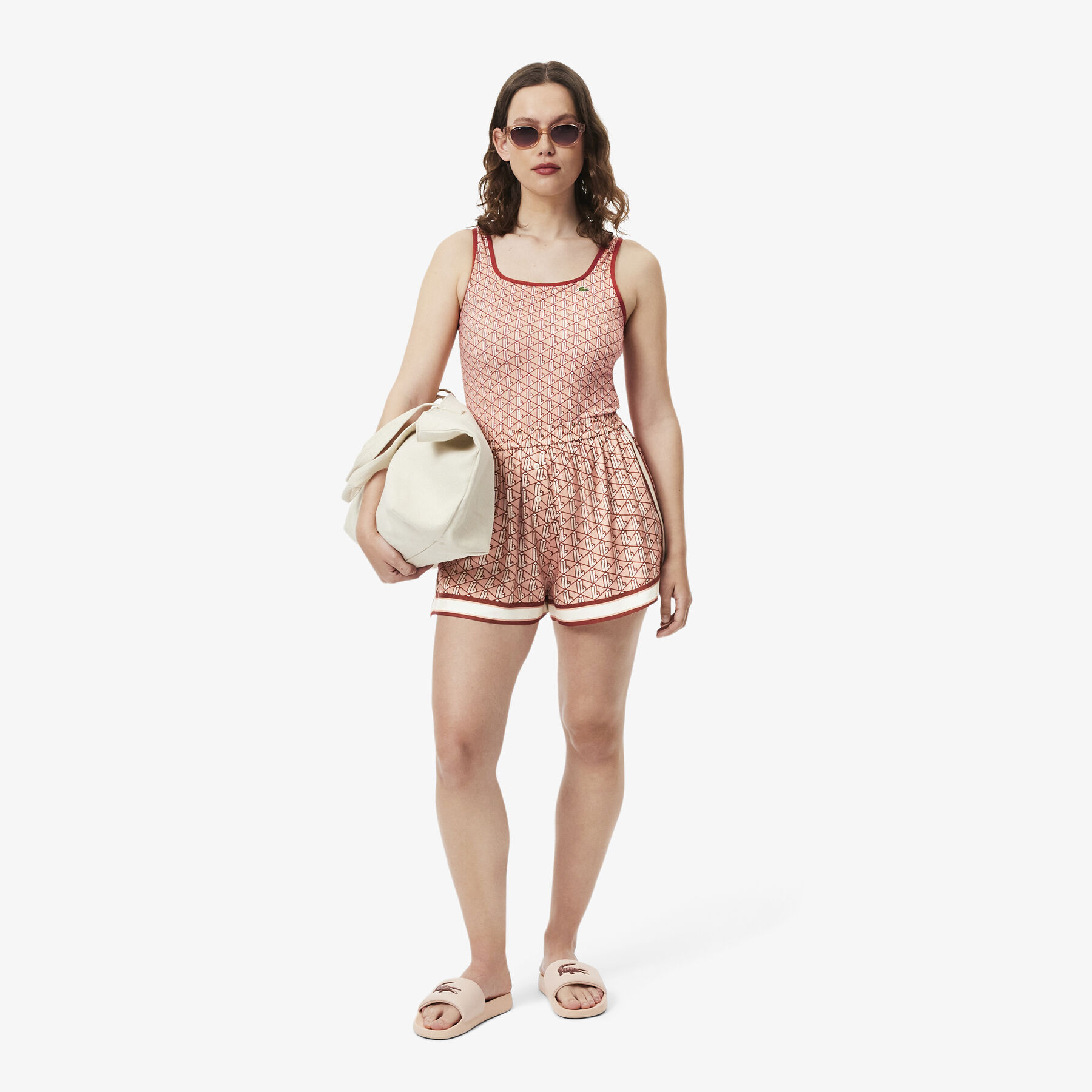 Printed One Piece Swimsuit lacoste printed one piece swimsuit