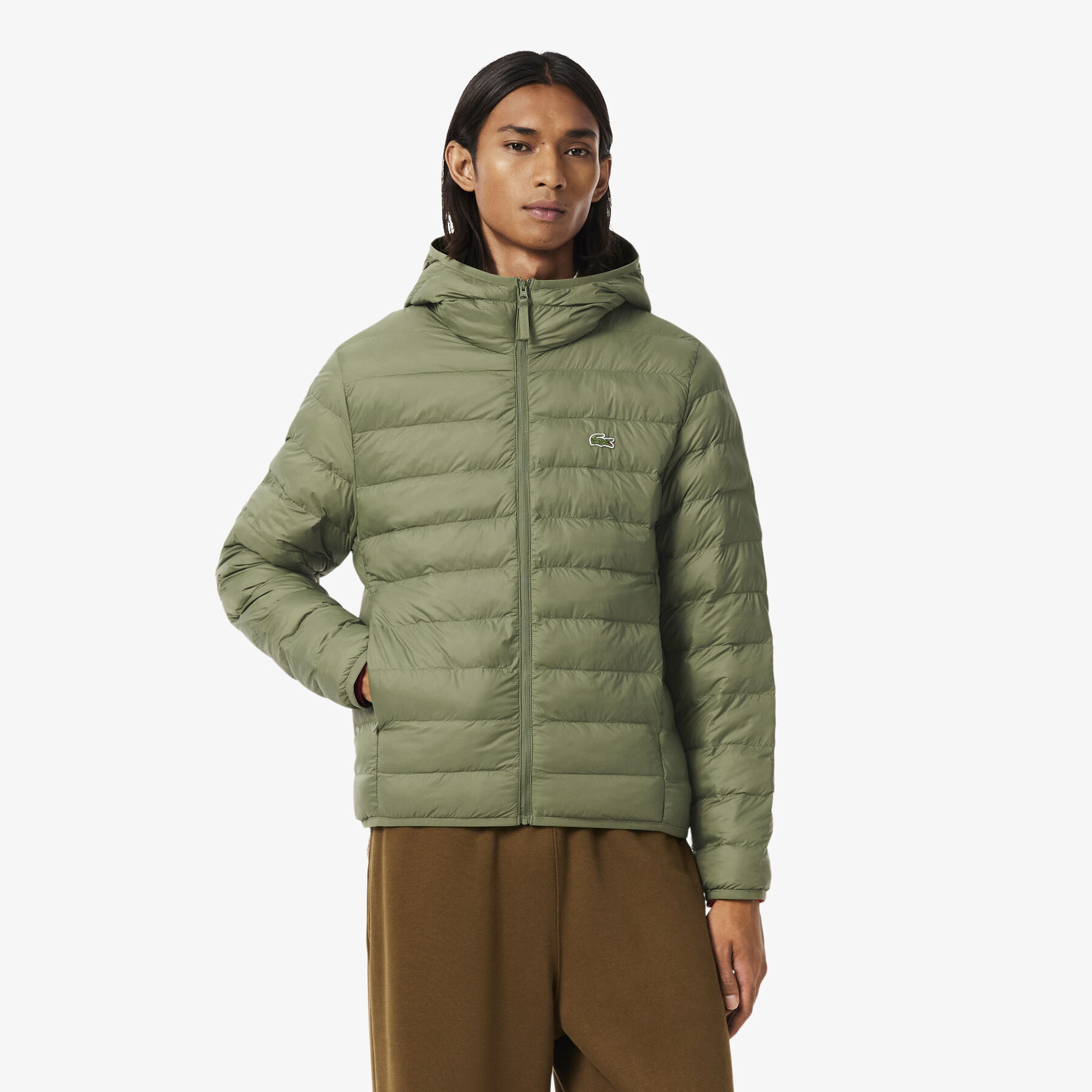 lacoste water repellent down windbreaker
