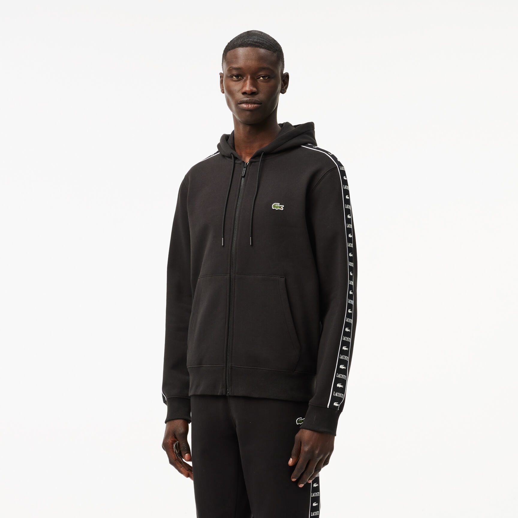 Logo Stripe Zip-Up Hoodie Zipped Jogger Hoodie - SH7457-00-031