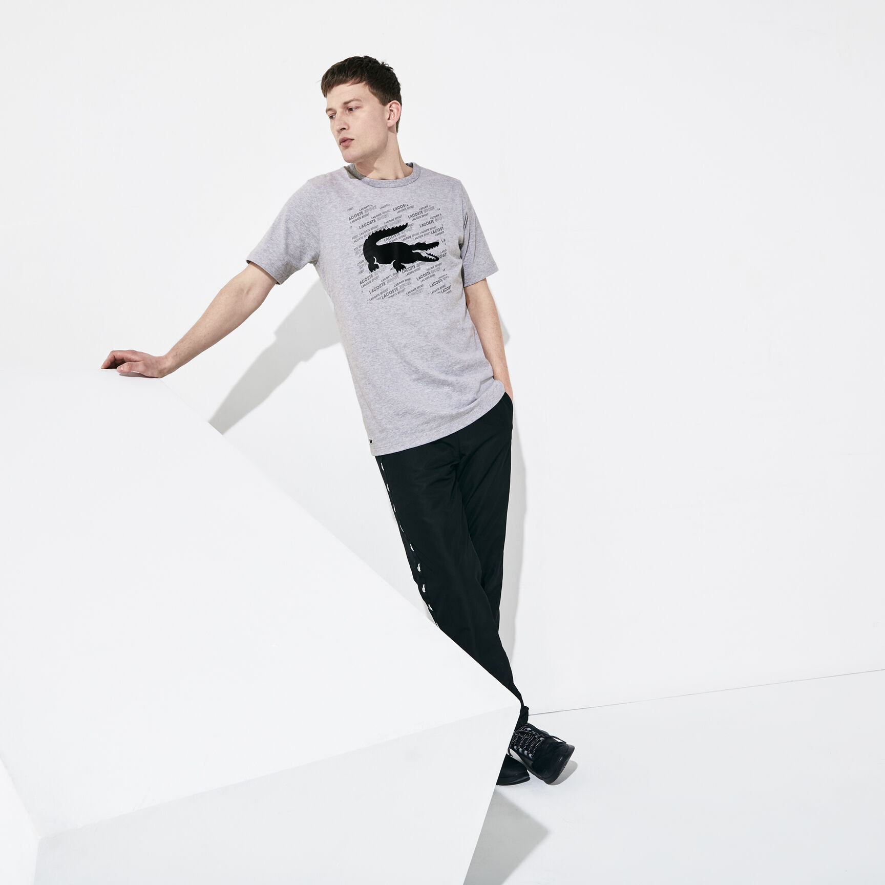Men's Lacoste SPORT Reflective Crocodile Print Cotton T-shirt