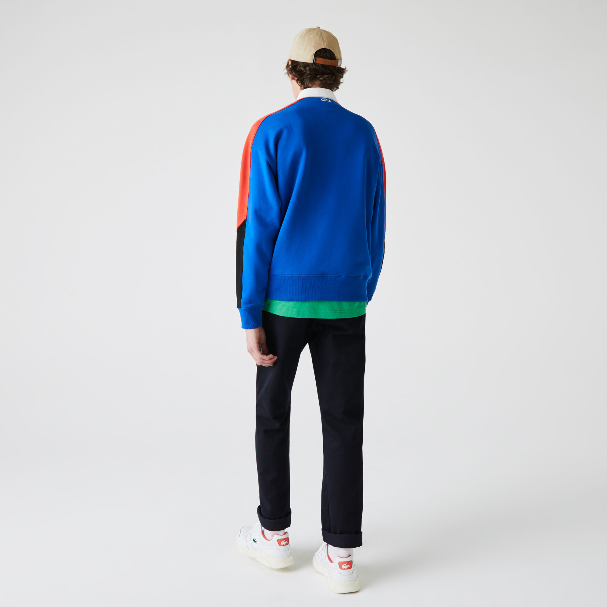 Men’s Lacoste LIVE Colourblock Fleece Polo Shirt Sweatshirt