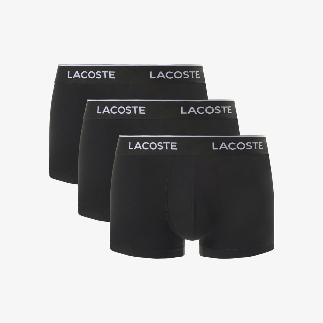 lacoste 3 pack stretch cotton trunks