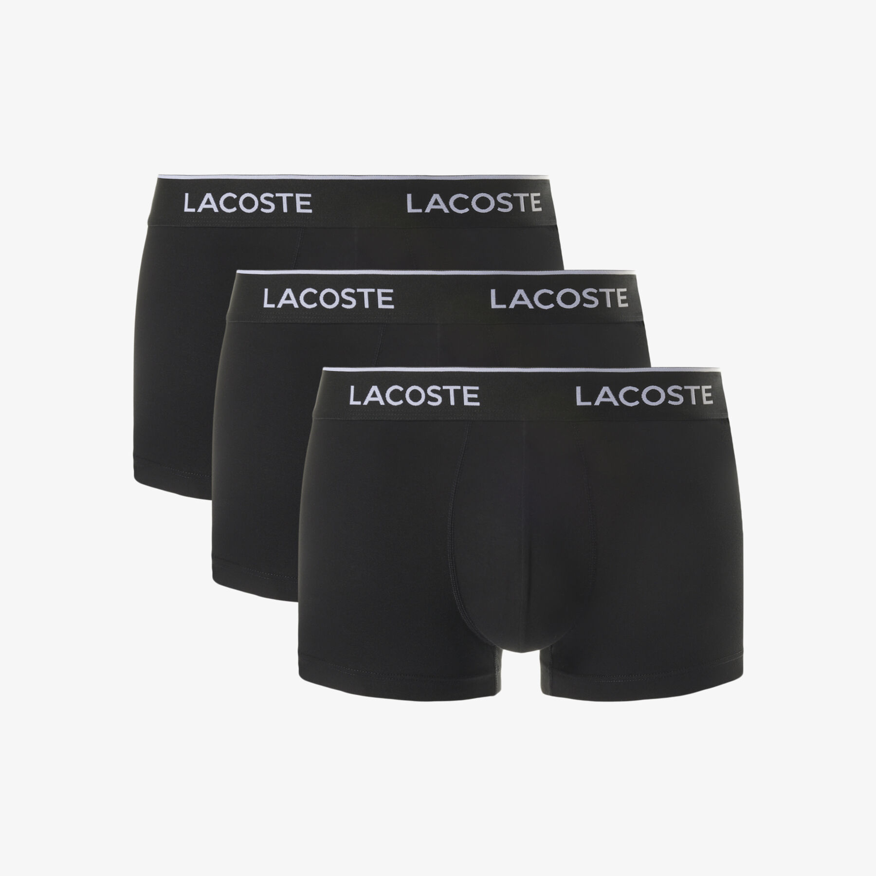 lacoste 3 pack stretch cotton trunks