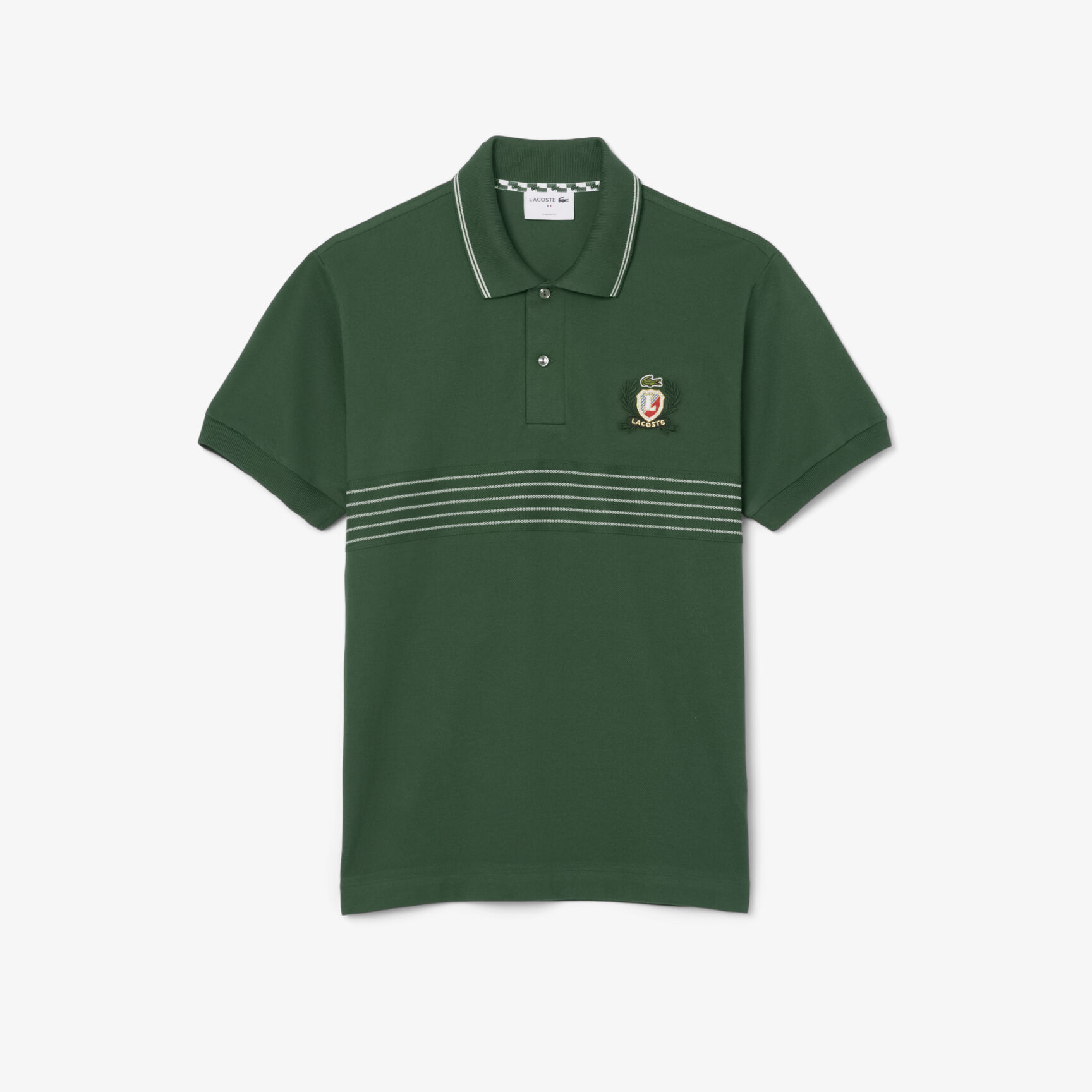 قميص بولو L.12.12 بدرع مطرز وقصة كلاسيكية Classic Fit L.12.12 Embroidered Shield Polo Shirt - PH0037-00-132