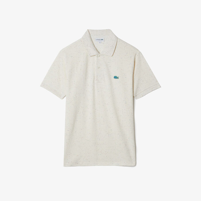 Lacoste Navy Short Sleeves Classic Fit Speckled Print Cotton Pique