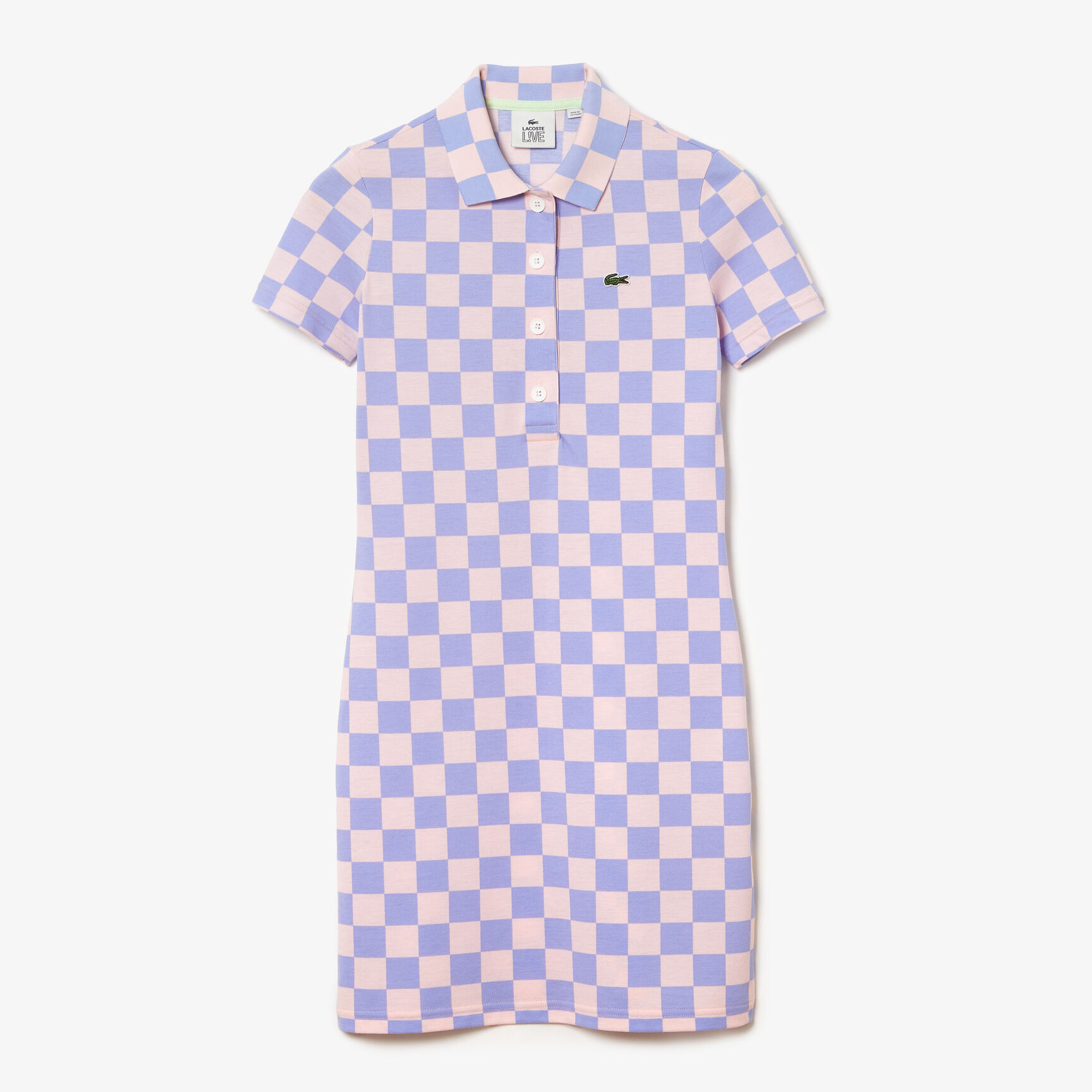 Women’s Lacoste LIVE Checkerboard Pattern Cotton Piqué Polo Dress Women’s Lacoste LIVE Checkerboard Pattern Cotton Piqué Polo Dress