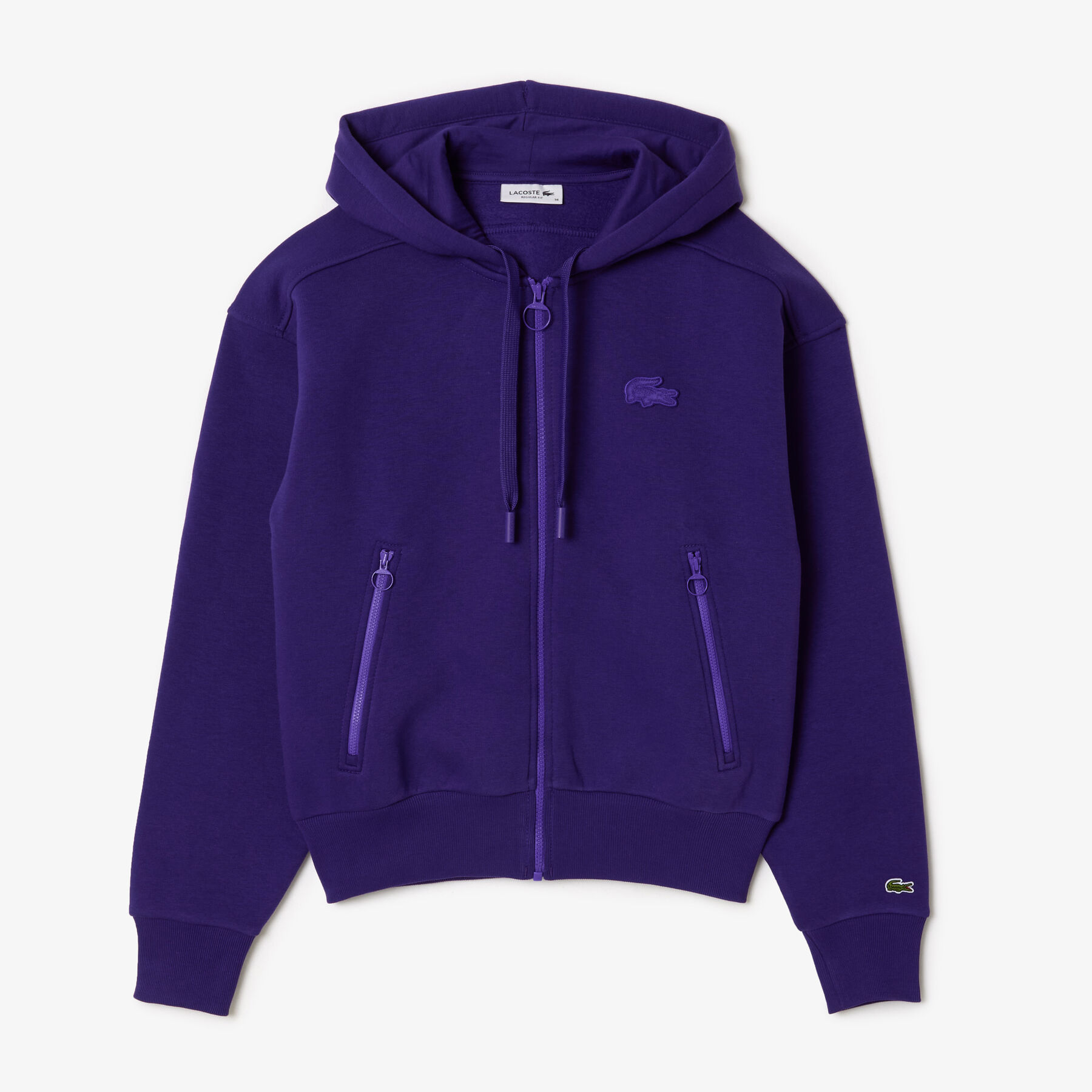 lacoste zipped cotton jogger sweatshirt