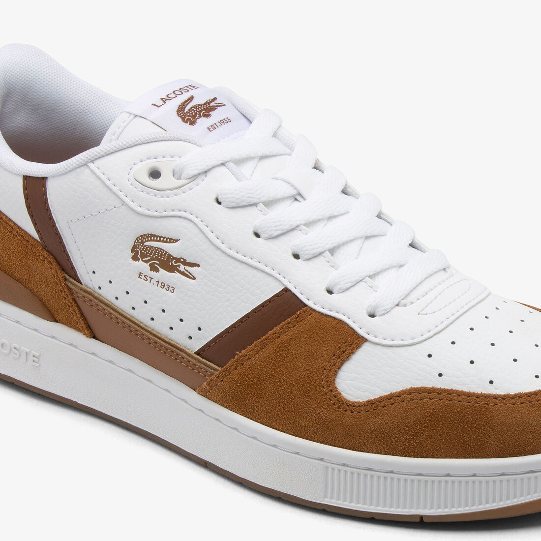 مجموعة أحذية رياضية جلدية للرجال مزودة بمشبك على شكل حرف T Men's T-Clip Set Leather Sneakers - 50SMA0186-385