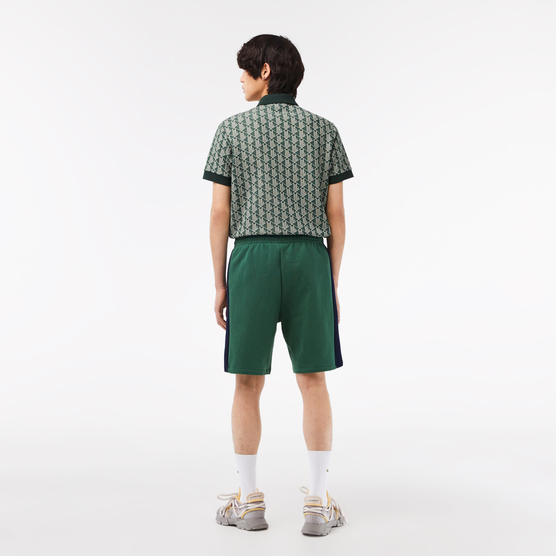 men s lacoste brushed fleece colourblock shorts