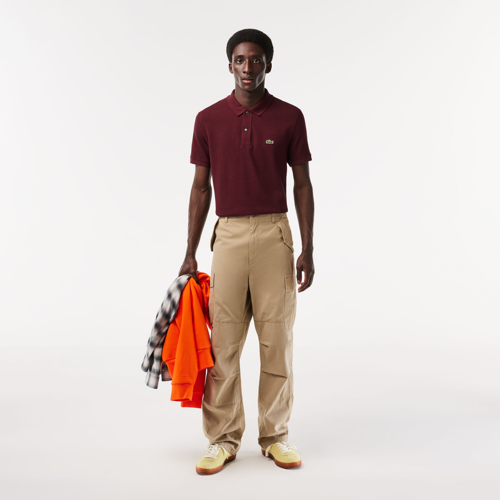 قميص بولو بيكيه بقصة ضيقة L.12.12 Original L.12.12 Slim Fit Petit Pique Cotton Polo Shirt - PH4012-00-SXL