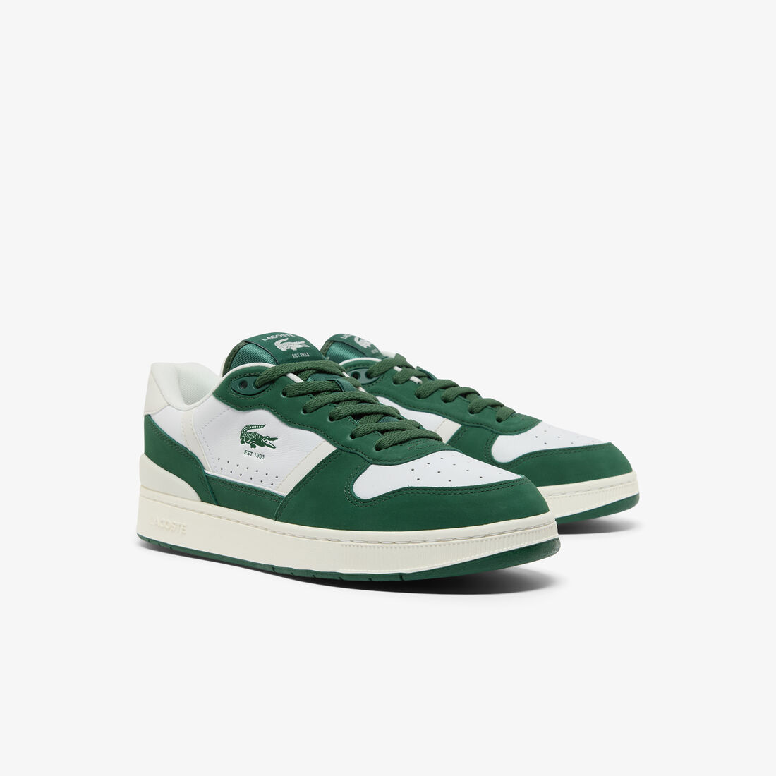 مجموعة أحذية رياضية جلدية للرجال مزودة بمشبك على شكل حرف T Men's T-Clip Set Leather Sneakers - 50SMA0187-082