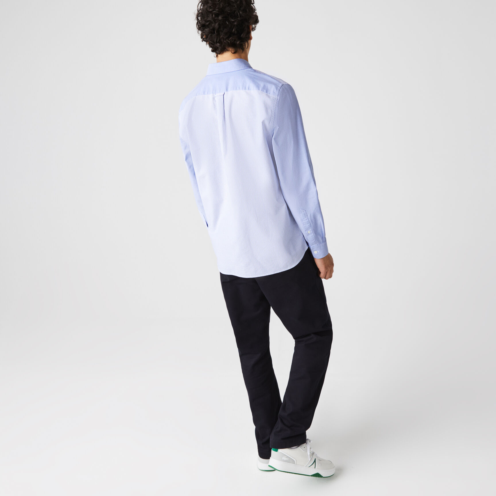 قميص رجالي من قطن أكسفورد مقلم بقصة عادية قميص رجالي من قطن أكسفورد مقلم بقصة عادية