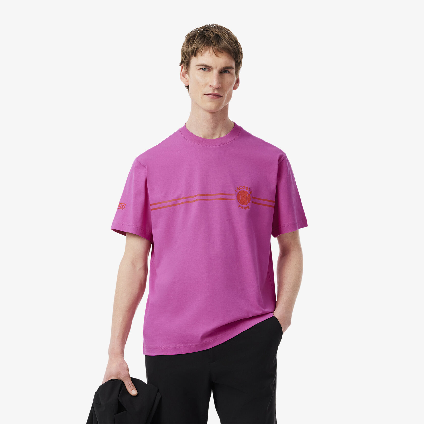 تي شيرت جيرسي قطني مطبوع ومطرز Printed Embroidered Cotton Jersey T-shirt - TH9694-00-I1L