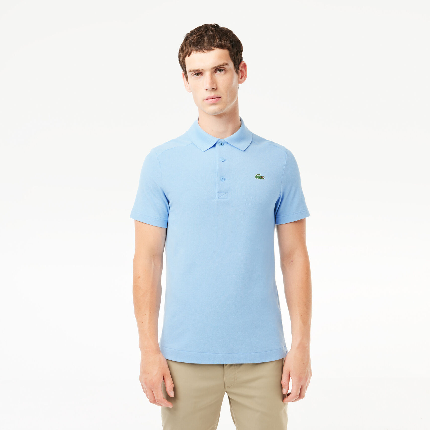 تي شيرت بولو بياقة بلون مغاير وقَصّة عادية من مجموعة سمارت باريس Men's Lacoste SPORT Organic Cotton Pique Golf Polo - DH9309-00-GN2