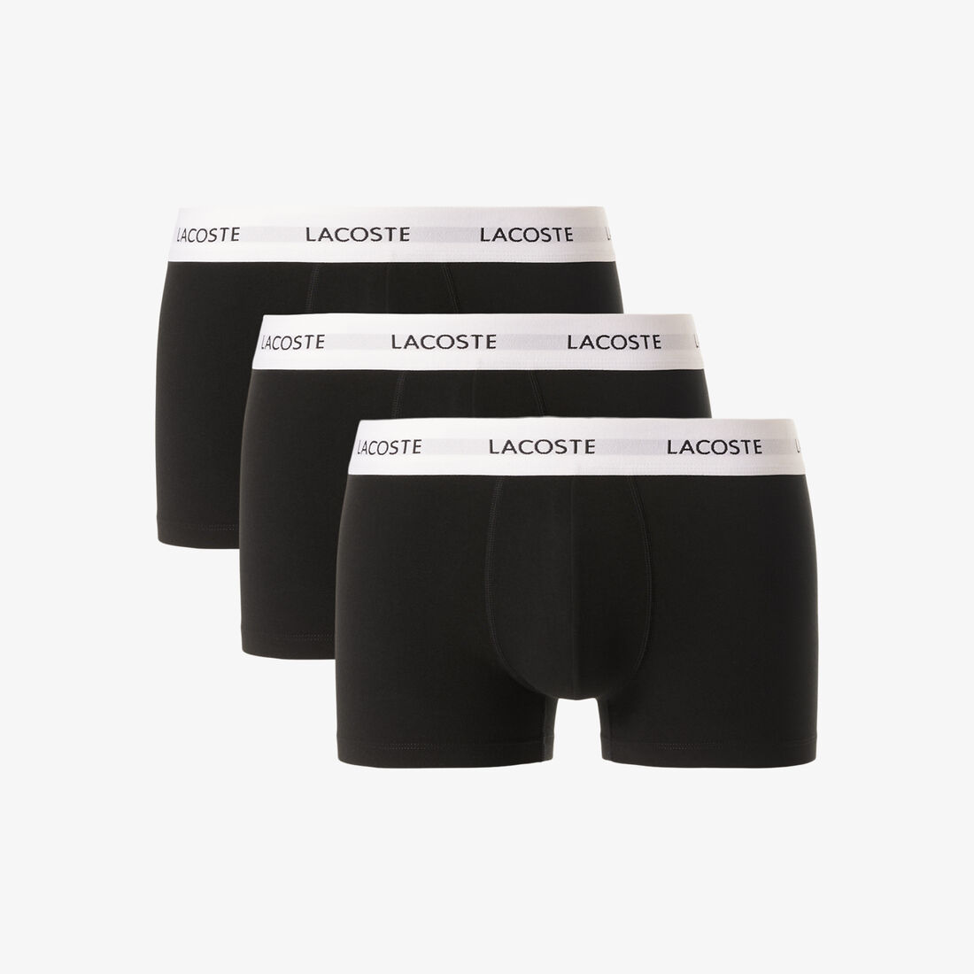lacoste 3 pack stretch cotton trunks