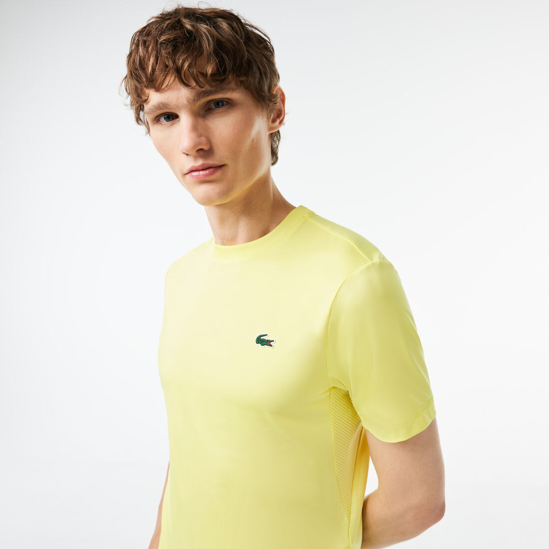 تي شيرت لاكوست بقصّة فضفاضة وفتحة رقبة مستديرة وطبعة التمساح للرجال Men's Lacoste Sport Slim Fit Stretch Jersey T-shirt - TH5207-00-TUK