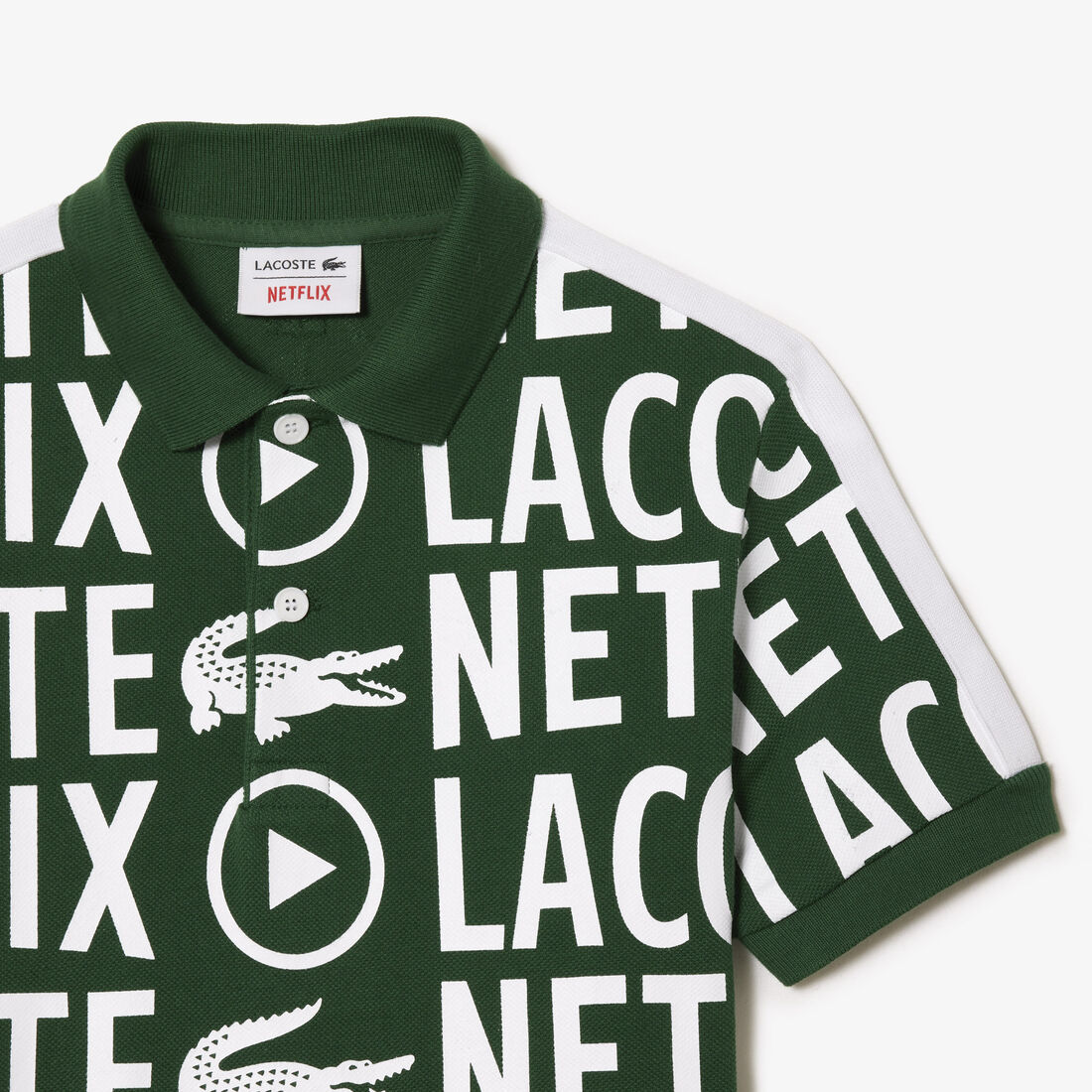Kids' Lacoste x Netflix Contrast Print Polo Shirt Kids' Lacoste x Netflix Contrast Print Polo Shirt