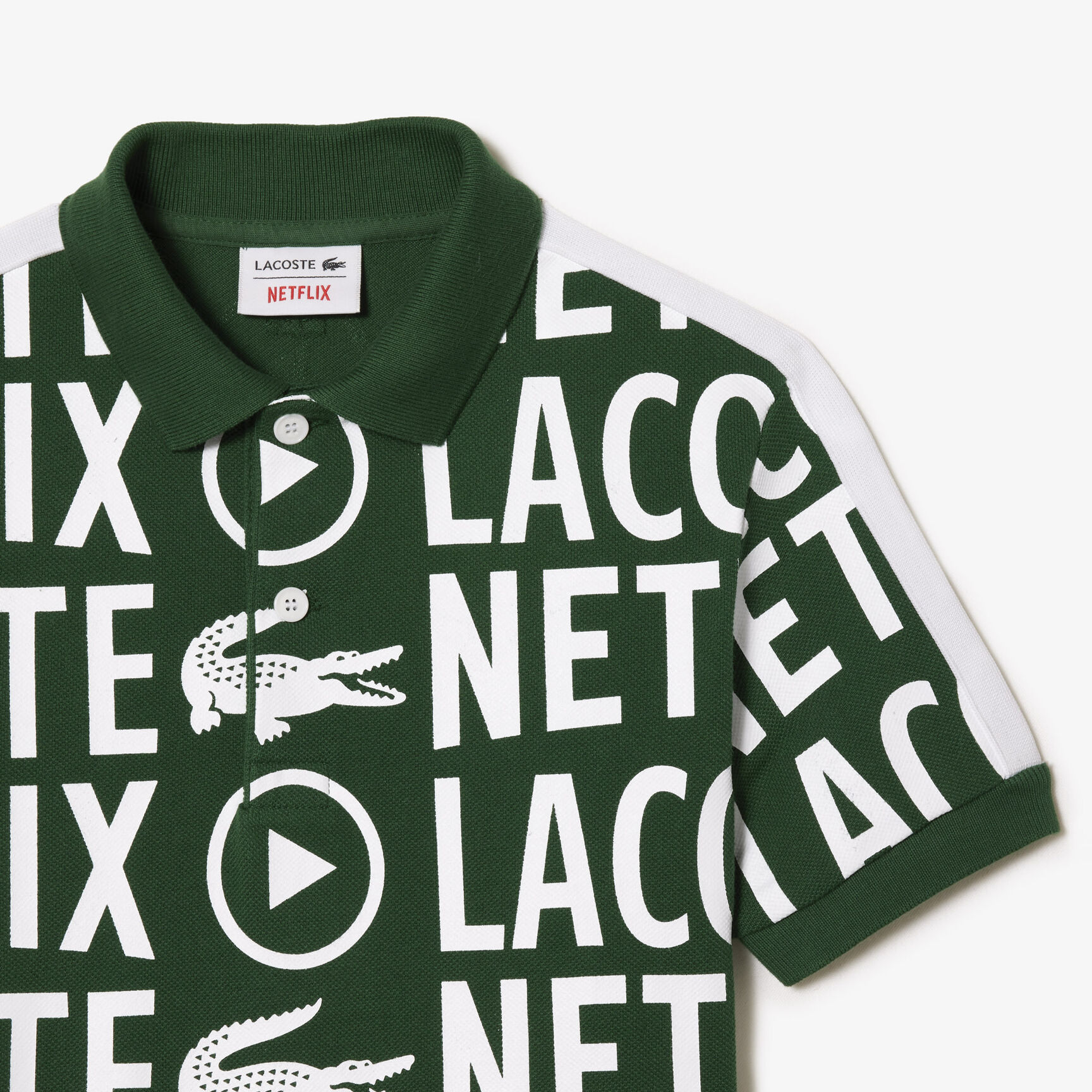 Kids' Lacoste x Netflix Contrast Print Polo Shirt Kids' Lacoste x Netflix Contrast Print Polo Shirt