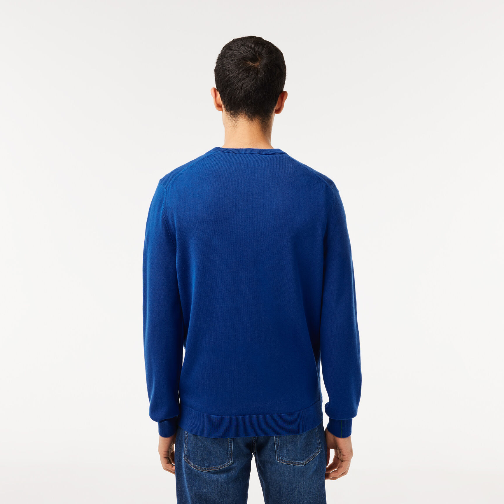 سترة قطنية أحادية اللون بياقة دائرية Men's Organic Cotton Crew Neck Sweater - AH1985-00-JQ0