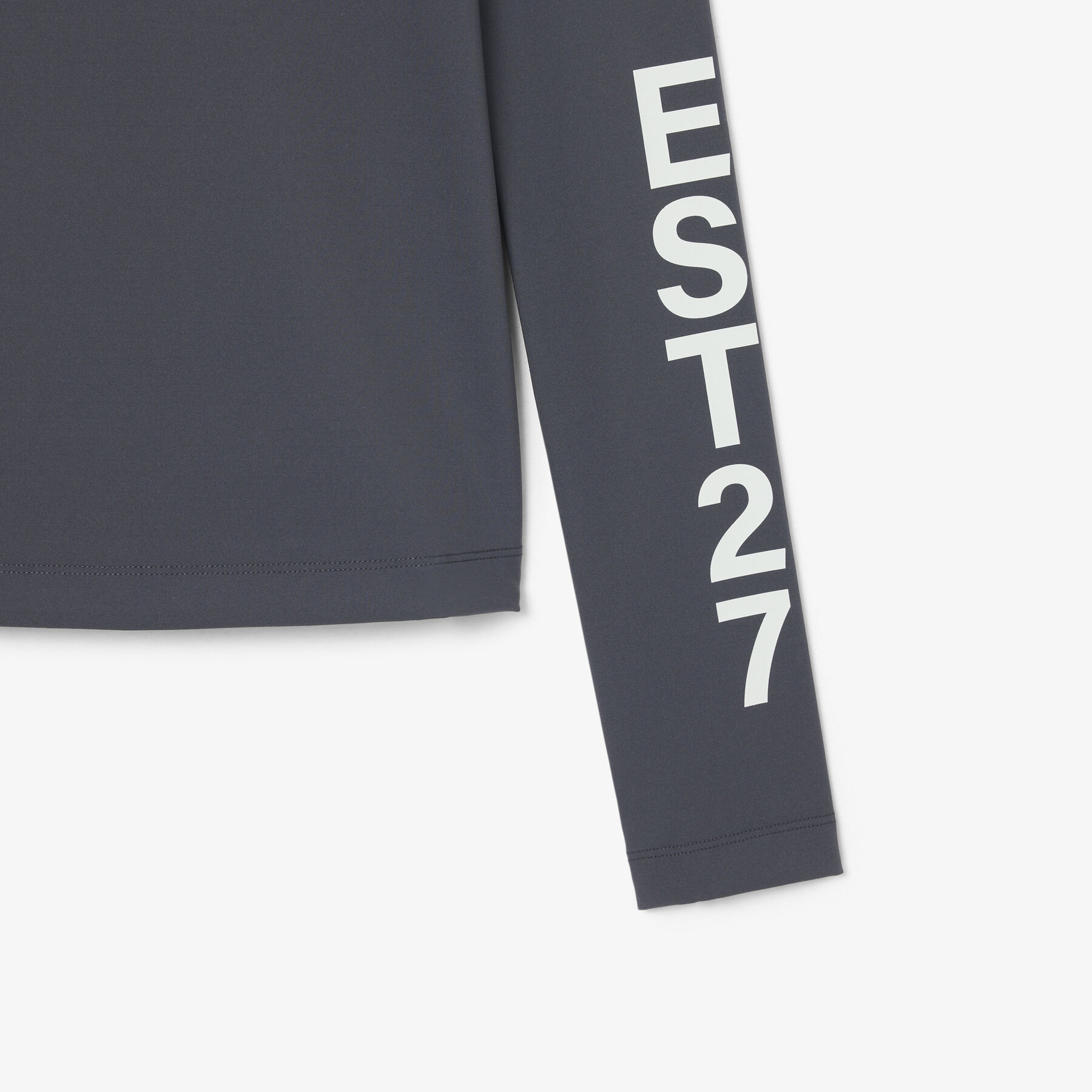 lacoste runway high neck printed stretch t shirt