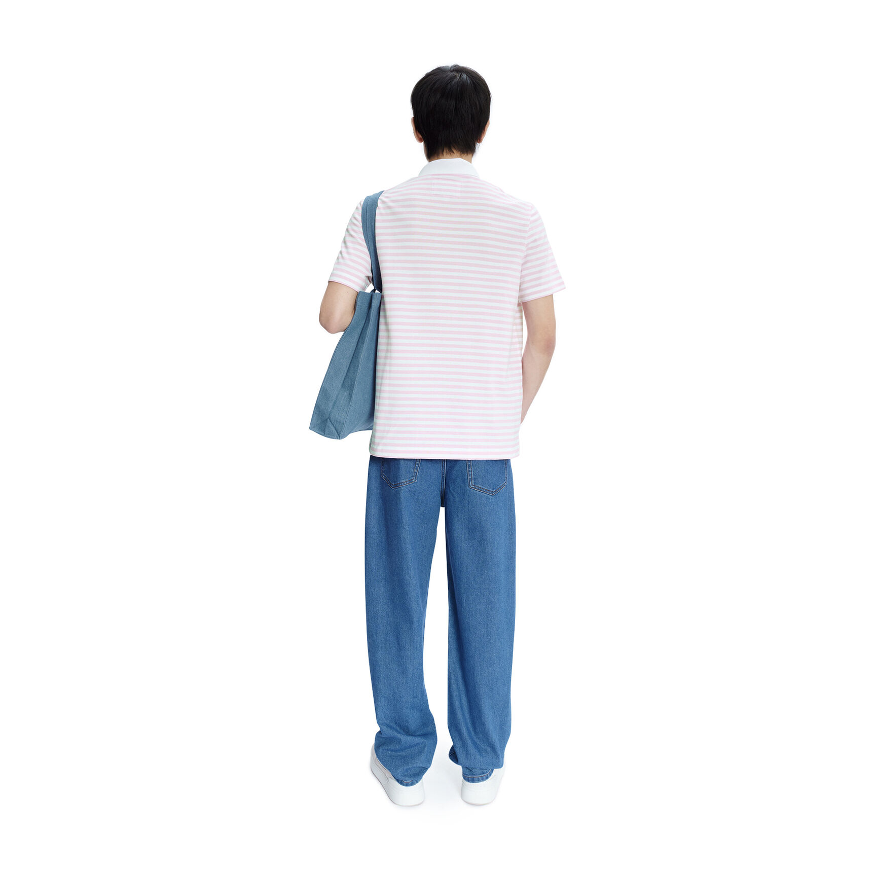 تيشيرت بولو مخطط بقصة فضفاضة للرجال مجموعة Lacoste x A.P.C. تيشيرت بولو مخطط بقصة فضفاضة للرجال مجموعة Lacoste x A.P.C.