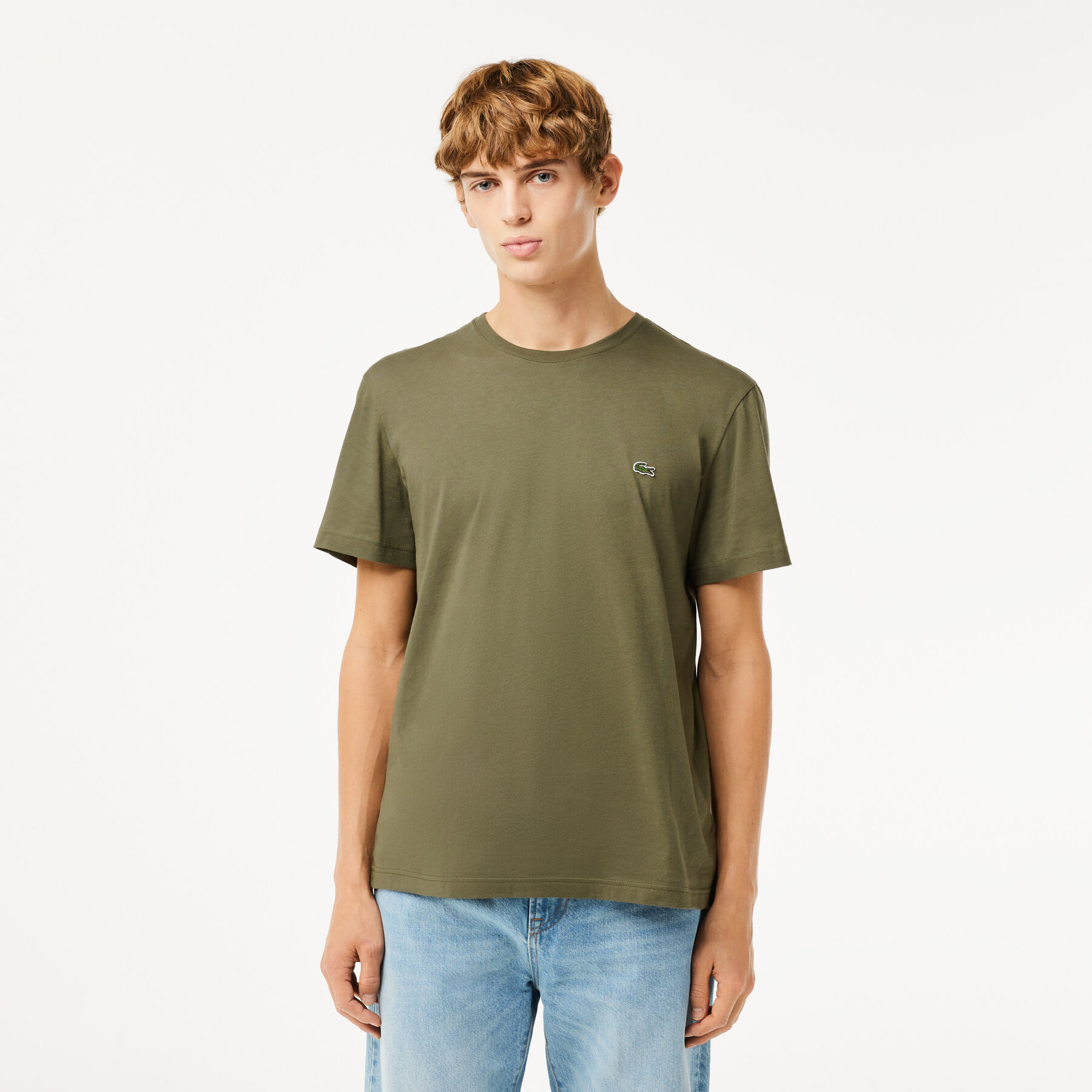 تيشيرت قطني أحادي اللون برقبة دائرية Men's Crew Neck Cotton T-shirt - TH2038-00-316